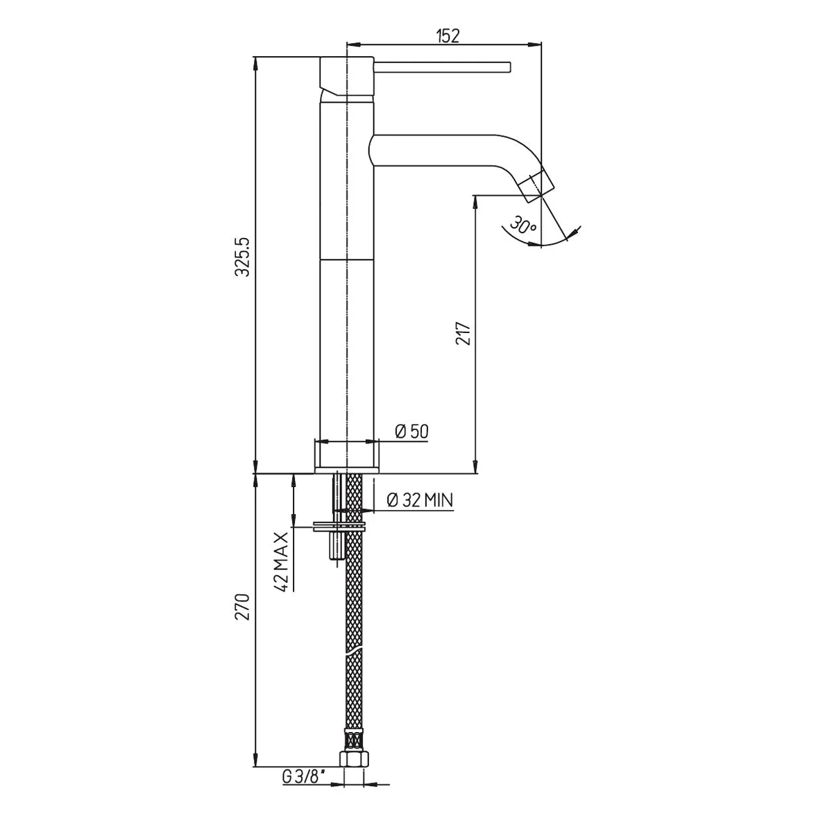 Paini Cox Miscelatore Lavabo Alto