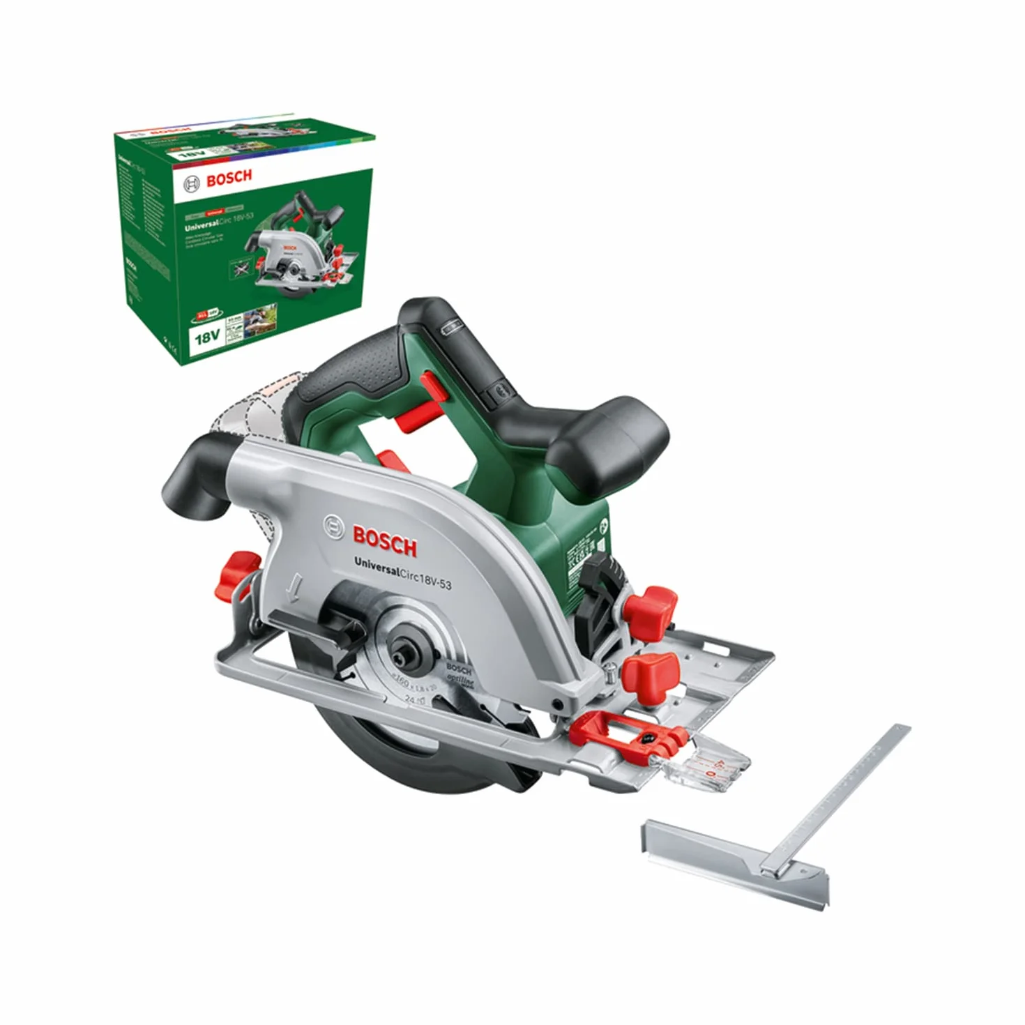 Bosch Sega circolare a batteria UniversalCirc 18V-53 (taglio preciso nel legno; profondità di taglio max. 53 mm; 18 Volt System; senza batteria)
