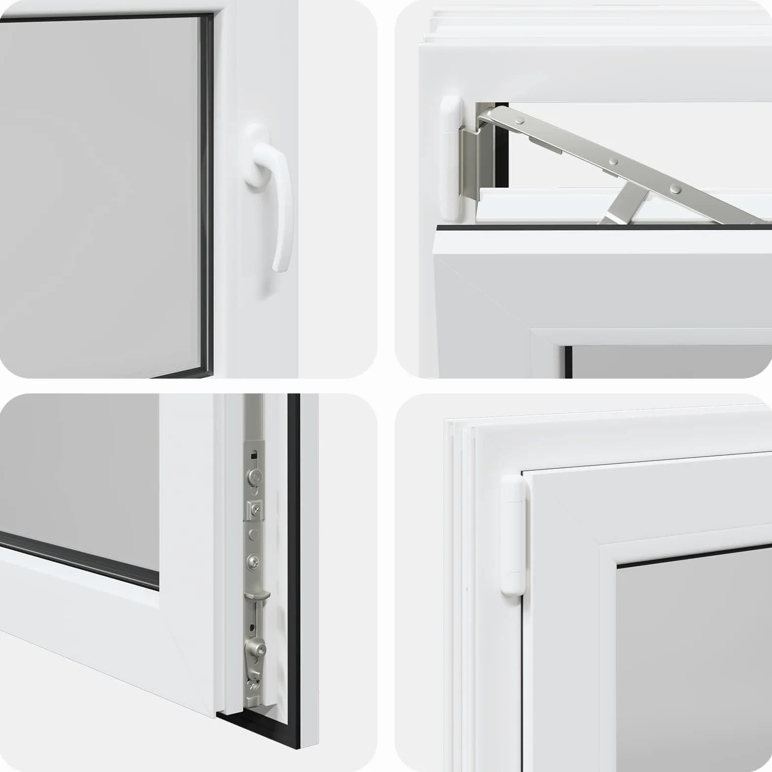 Finestra manuale RISOR 80 x 60 cm PVC e vetro, design moderno della finestra per cantina, vetro PVC resistente, efficiente dal punto di vista energetico, isolamento termico, fonoassorbente