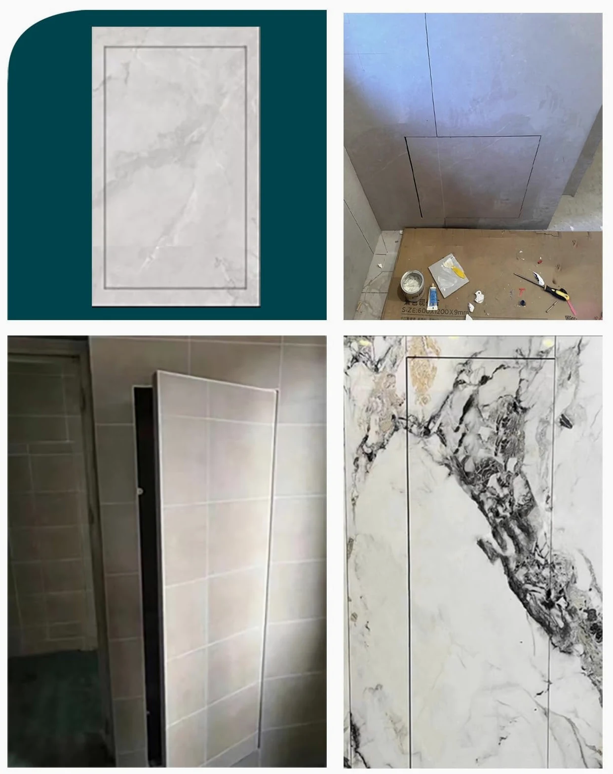 Sportello Ispezione Pannello di Accesso Piastrellabile Apertura a Pressione, Sportello di Accesso in Metallo Nascosto per Doccia in Soffitta, Botola di Ispezione per Impianti(14x16in (35x40cm))
