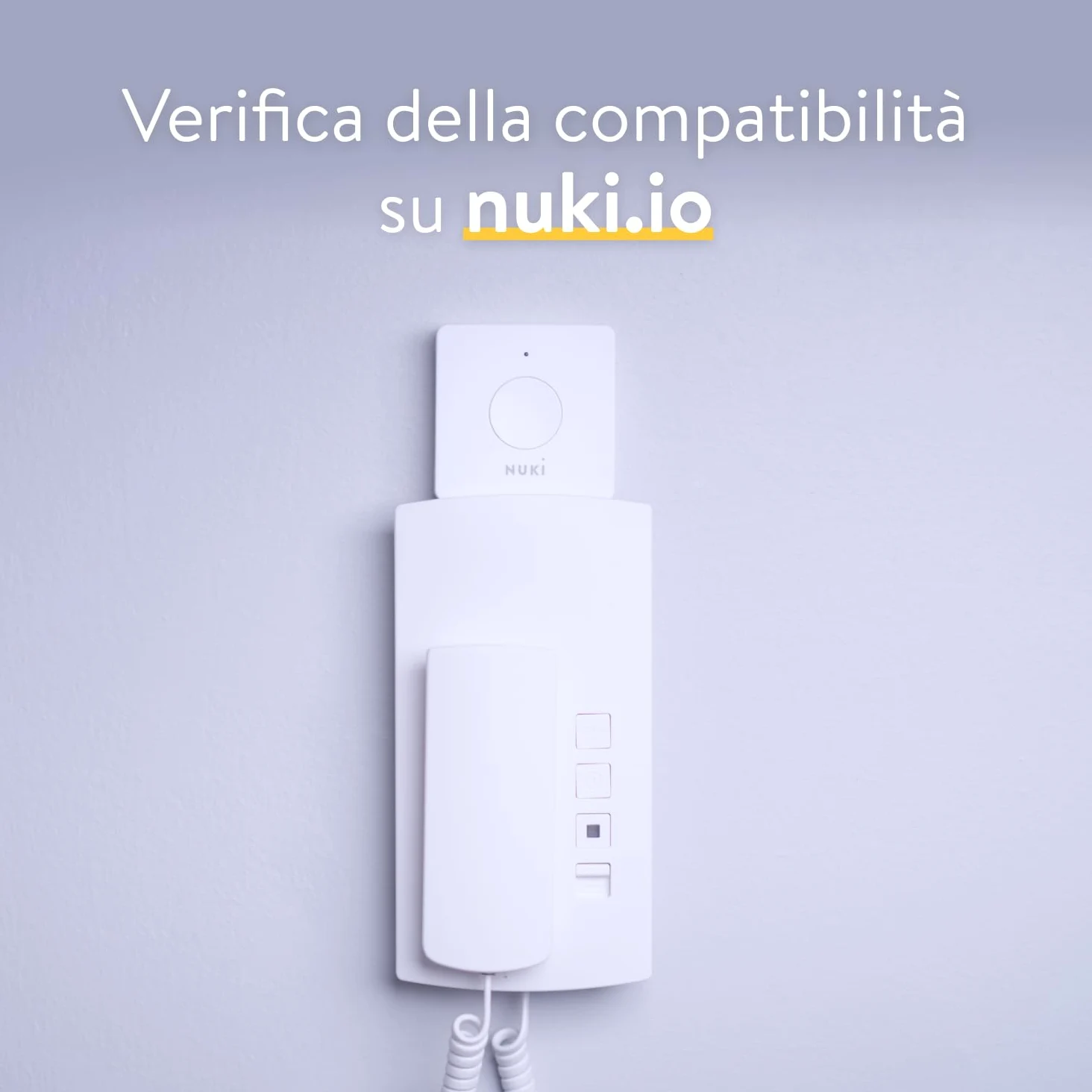Nuki Opener, serratura elettronica per il condominio, necessario l'uso del Nuki Bridge, comando del citofono tramite smartphone, apriporta automatico case multifamiliari, Smart Home, bianco