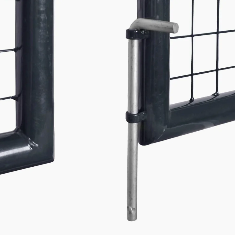 Gecheer Cancello,da Giardino,Esterno,in Acciaio Zincato,Grigio Antracite,306x125 cm,Cancello,Doppia Anta,Cancello,da Giardino,Esterno,Cancello, Metallo,Cancello, Acciaio,Cancello, per Esterno