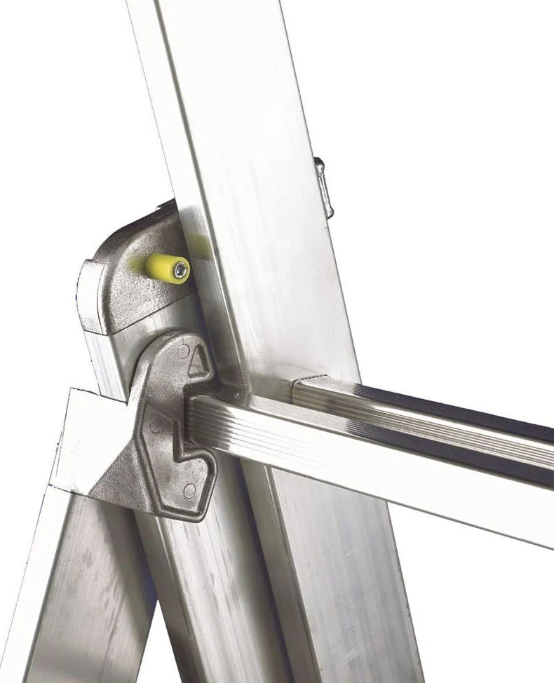 Svelt Scala Professionale in Alluminio 3 Tronchi Serie Deluxe – Posizione Doppia, Zoppa e a Muro – Stabilizzatore Regolabile, Pioli Inclinati, Dispositivo Antiribaltamento – 6+7+7 gradini