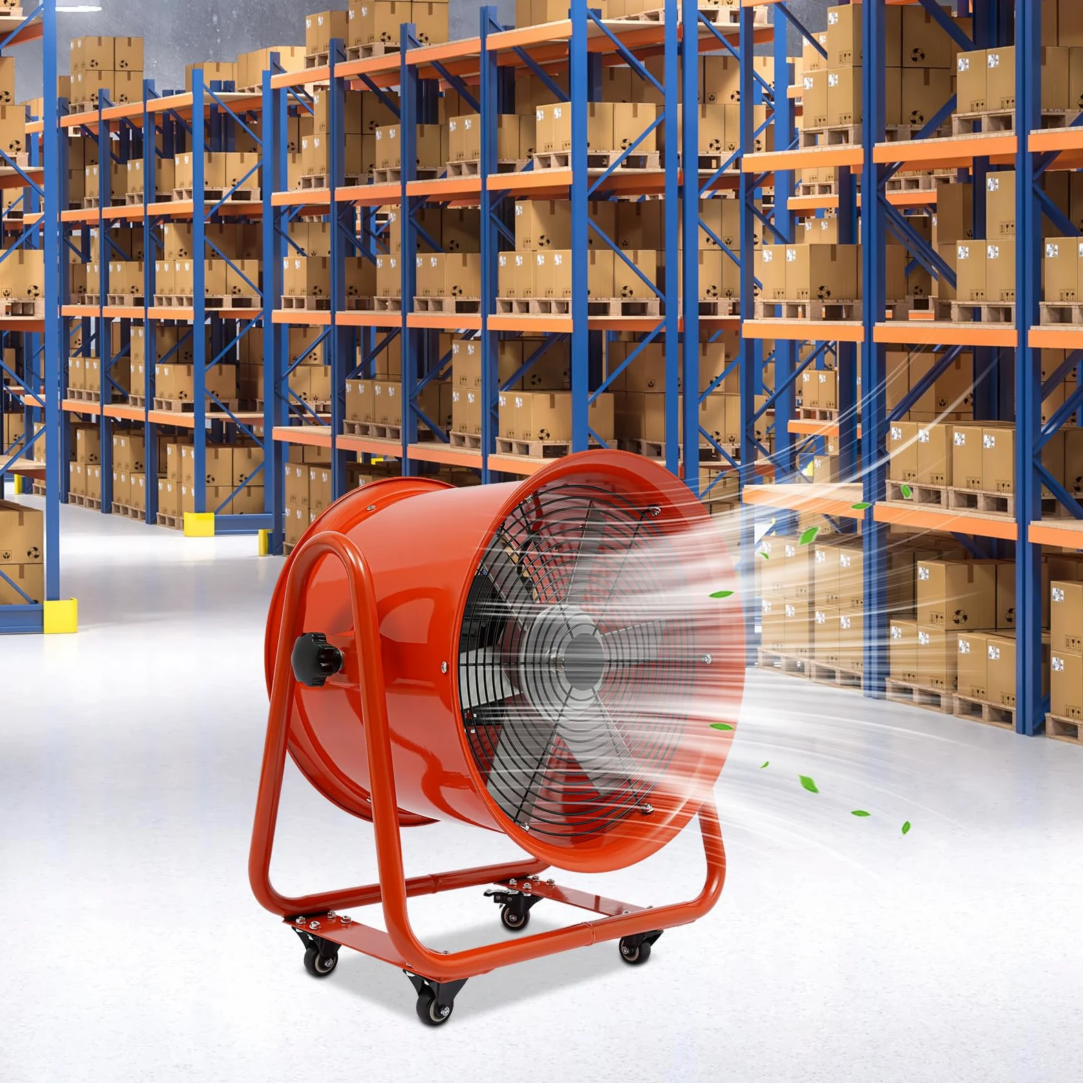 Ventilatore industriale 280 Pa, 15000 m³/h, 2800 rpm, con 6 pale, angolo regolabile, design valvola monouso, ventilatore industriale a basso rumore con motore in rame, griglia di protezione dei freni