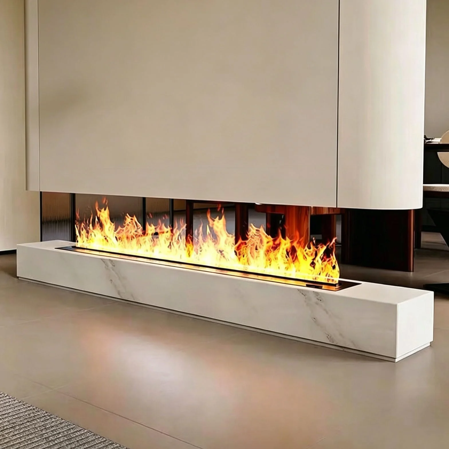Camino a Vapore acqueo 3D, Camino Decorativo Moderno con Fiamma realistica, Ultra Sottile, Riempimento Automatico dell'Acqua, Fiamma Regolabile 9 Colors Remotecontrol-700mm