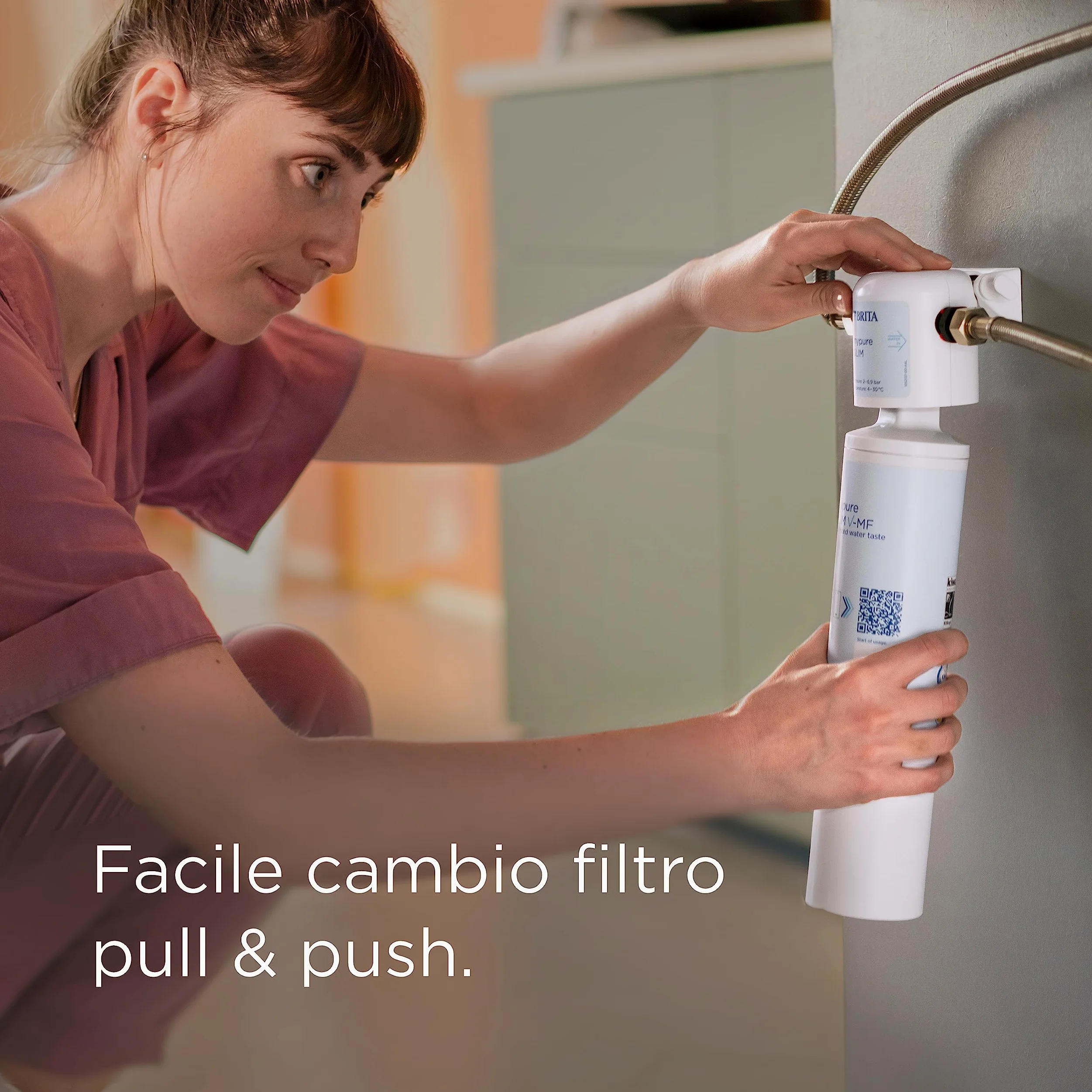 BRITA Sistema filtrante mypure SLIM V-MF incl. 1x filtro (8000L) - sistema sottolavello per il tuo rubinetto per acqua buona e priva di batteri al 99,999% - con timer digitale