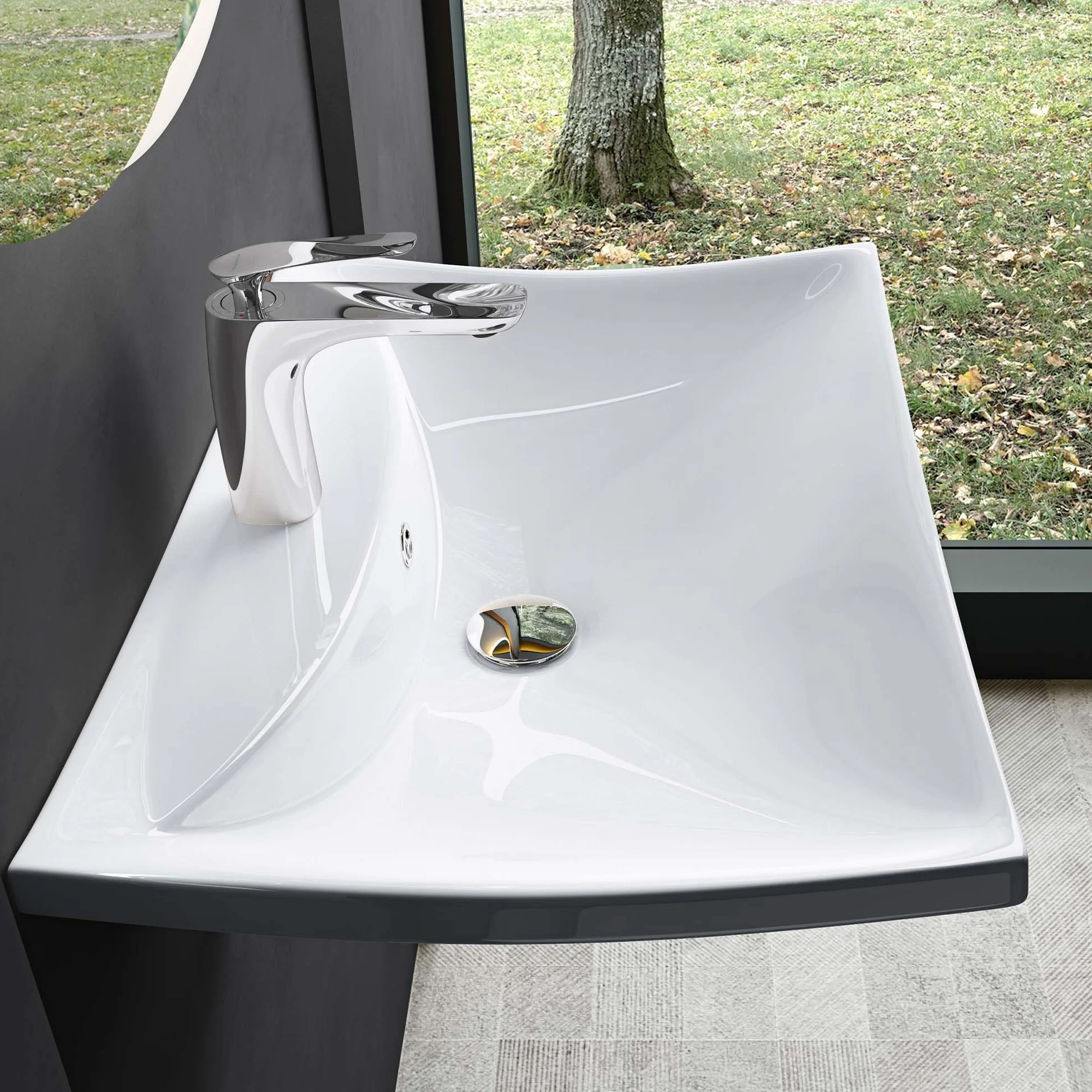 Mai & Mai Lavabo da Appoggio 60.5X44X18cm, Lavandino Bagno Lavabo in Ceramica Nano Rivestimenti inclusi Brüssel709