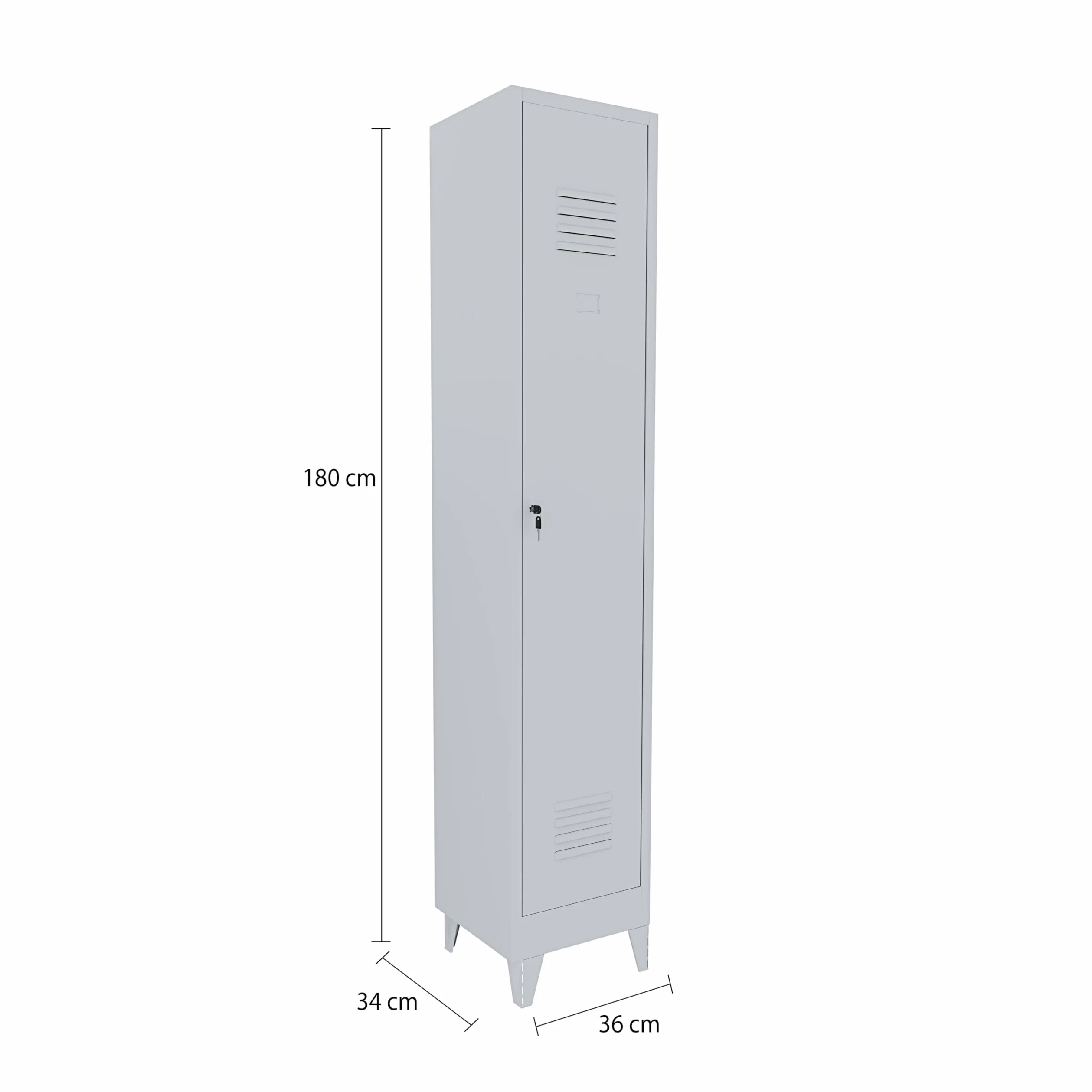 Armadietto Spogliatoio Armadio 1 Anta Slim Sporco Pulito In Lamiera Di Acciaio Salvaspazio Con Chiave Ripiano Appendiabiti Porta Cartellino Per Interno Lavoro Piscina Casa 180 x 34 x 36 Cm Grigio