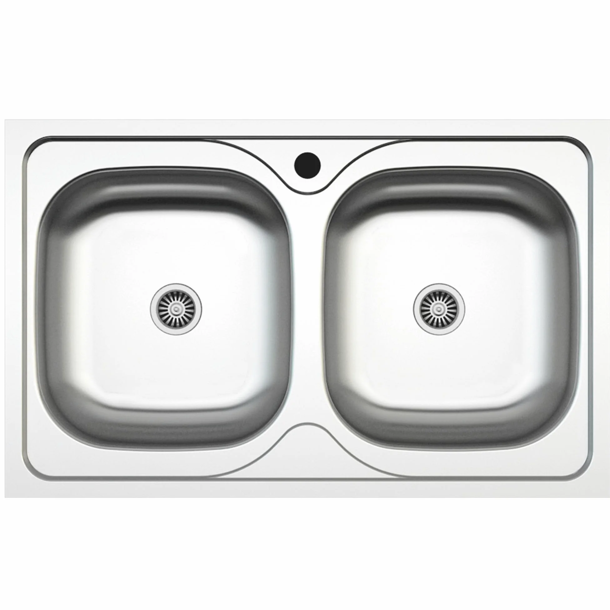 Lavello Cucina 2 vasche Inox 79 x 50 cm - 011552.X1.01.2016