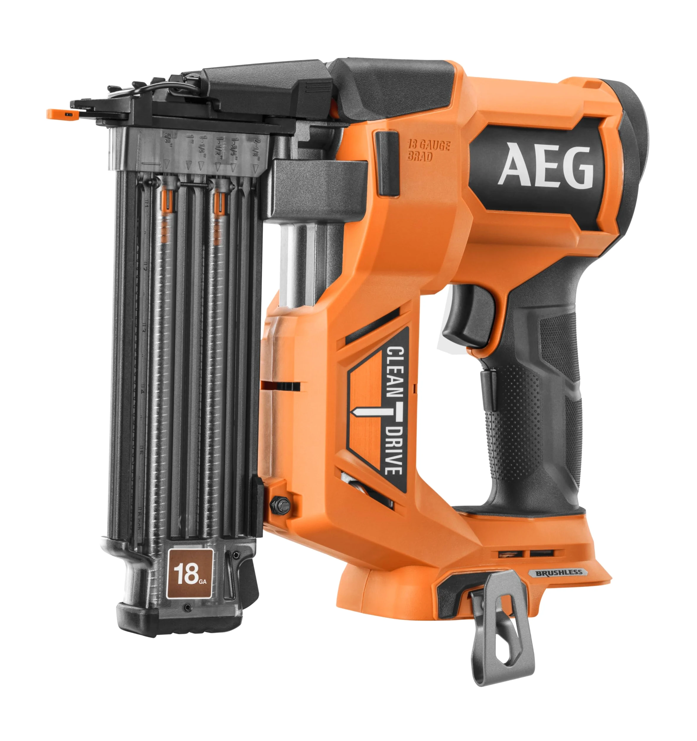 AEG - Chiodatrice di finitura senza fili Brushless [PRO18V] 18 Ga - Modalità raffica o sequenziale - 2,4 Kg - Lunghezza chiodi da 16 a 55 mm - Consegnato in confezione (senza batteria) - B18BN18-0