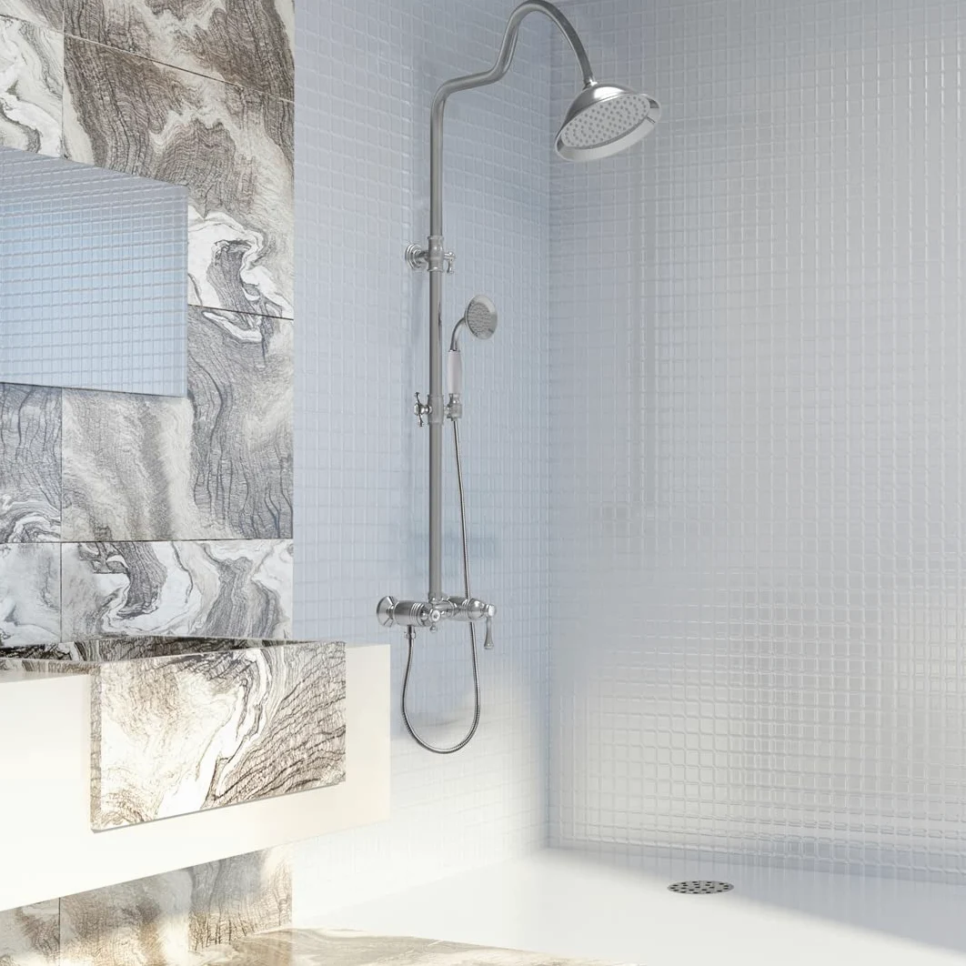 Essebagno Colonna doccia retrò Leeds 2 cromo