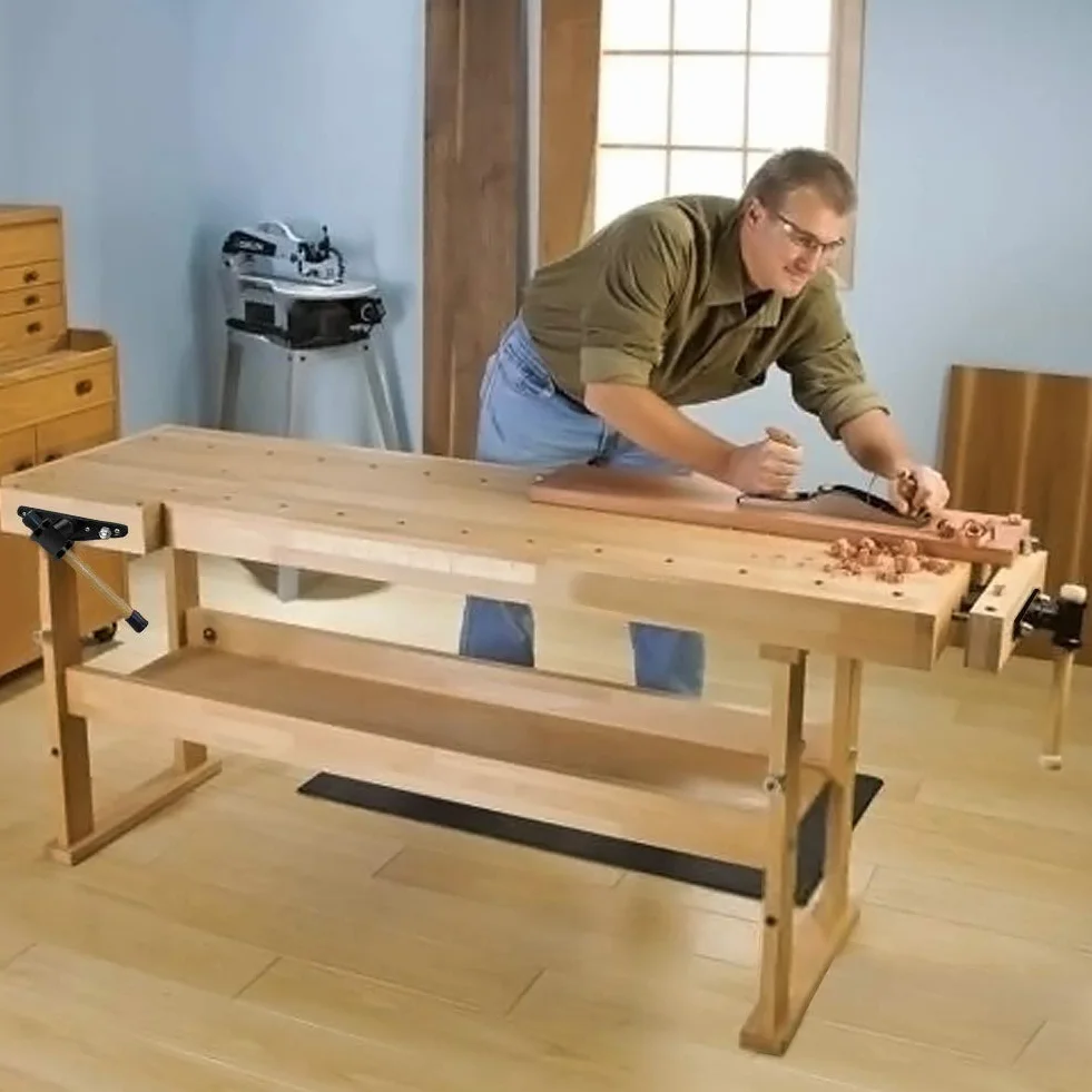 Cocoarm Morsa da banco in legno, Morsa per il lavoro del legno, Meccanismo pinza in metallo, Morsetto a clip in metallo, Nero