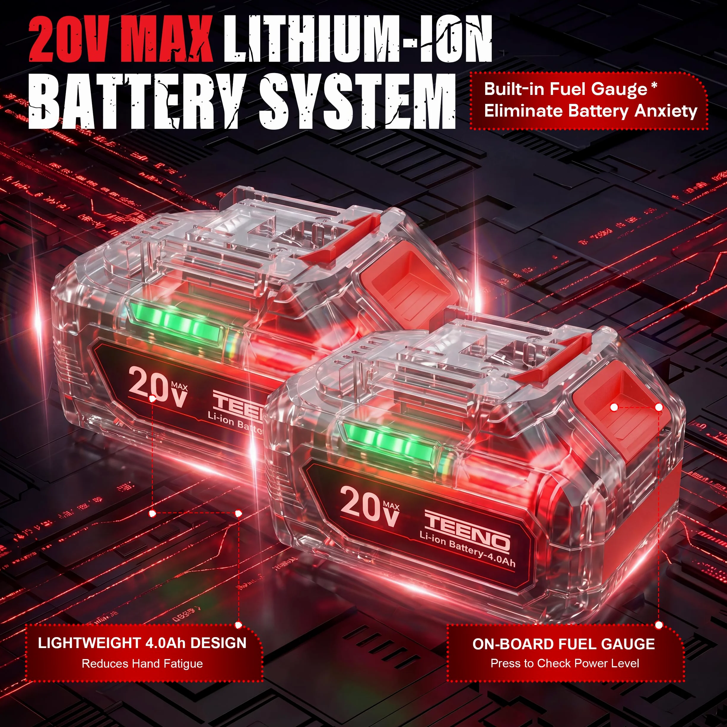 Strumento multifunzione oscillante senza fili 20 V, Brushless Strumento multifunzione senza fili con 6 velocità, 2 x 4.0 A batterie, 8500-21000 giri/min, caricabatterie, angolo oscillante 4°, per