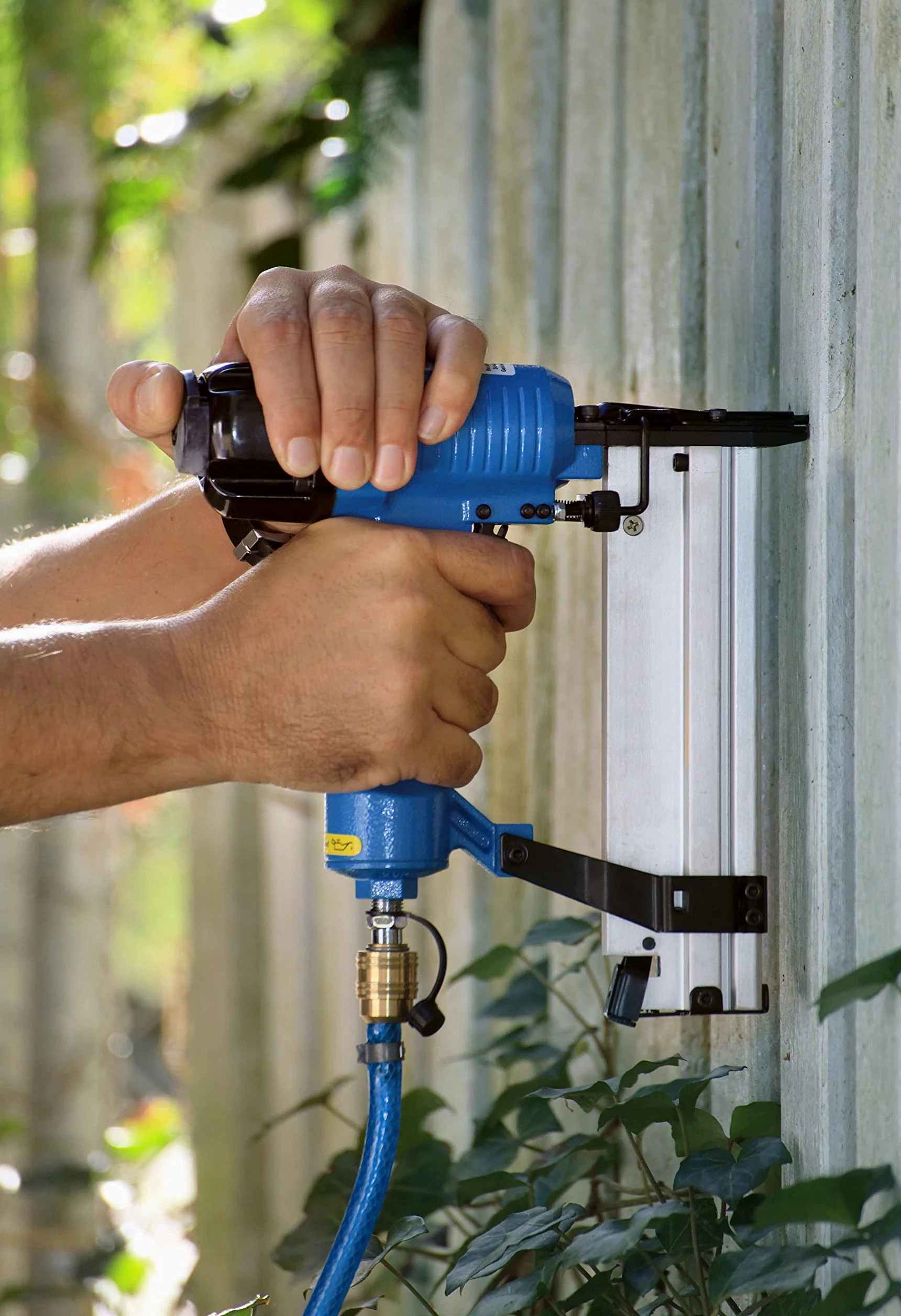 as - Schwabe Set di tubi per aria compressa con inserto in tessuto di poliestere Serie 2050, 20m di tubo per aria compressa in PVC 9 x 3 mm con attacco rapido e ugello a spina, blu, 12708