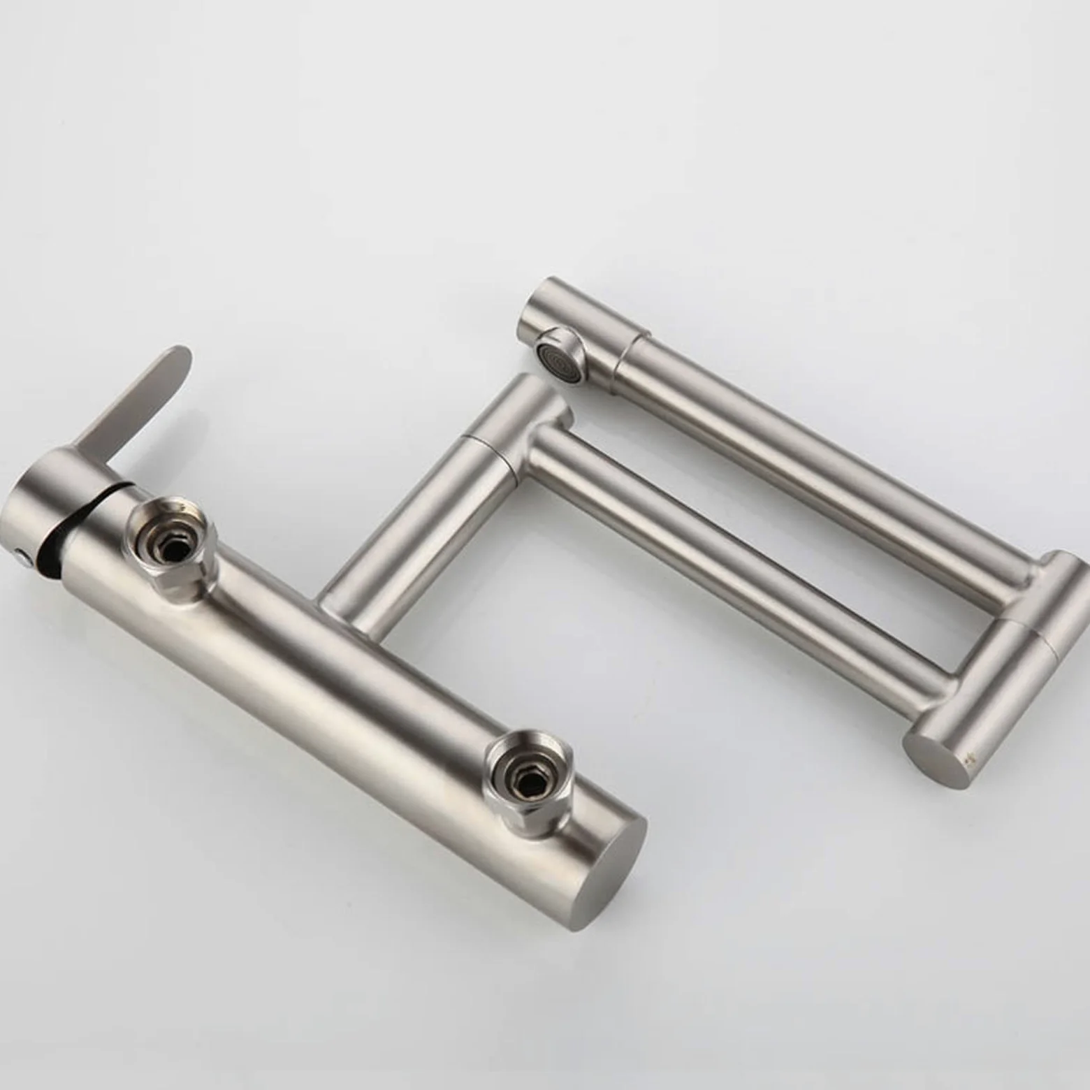 Rubinetto da cucina riempitivo for pentole, rubinetto for lavello pieghevole a parete in acciaio inossidabile Braccio oscillante a doppio snodo estensibile, maniglia singola 2 fori Rubinetto commercia
