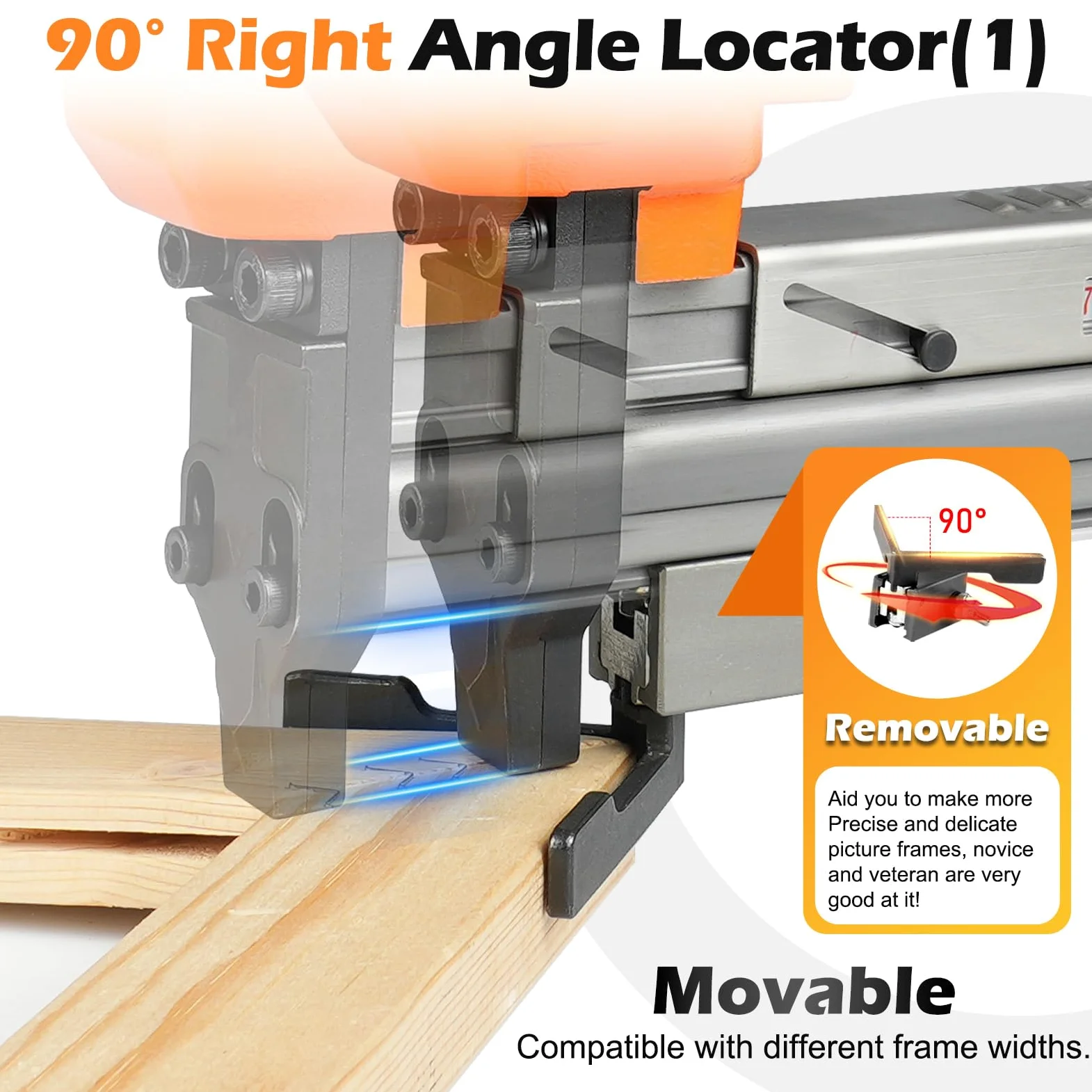 V1015 Pistola Pneumatica Professionale V-Nailer 30 Gauge per Cornici - Sparachiodi da 5/16" a 19/32" (7-15mm) per Giunzione Precisa - Ideale per Fai-da-Te e Falegnameria Professionale