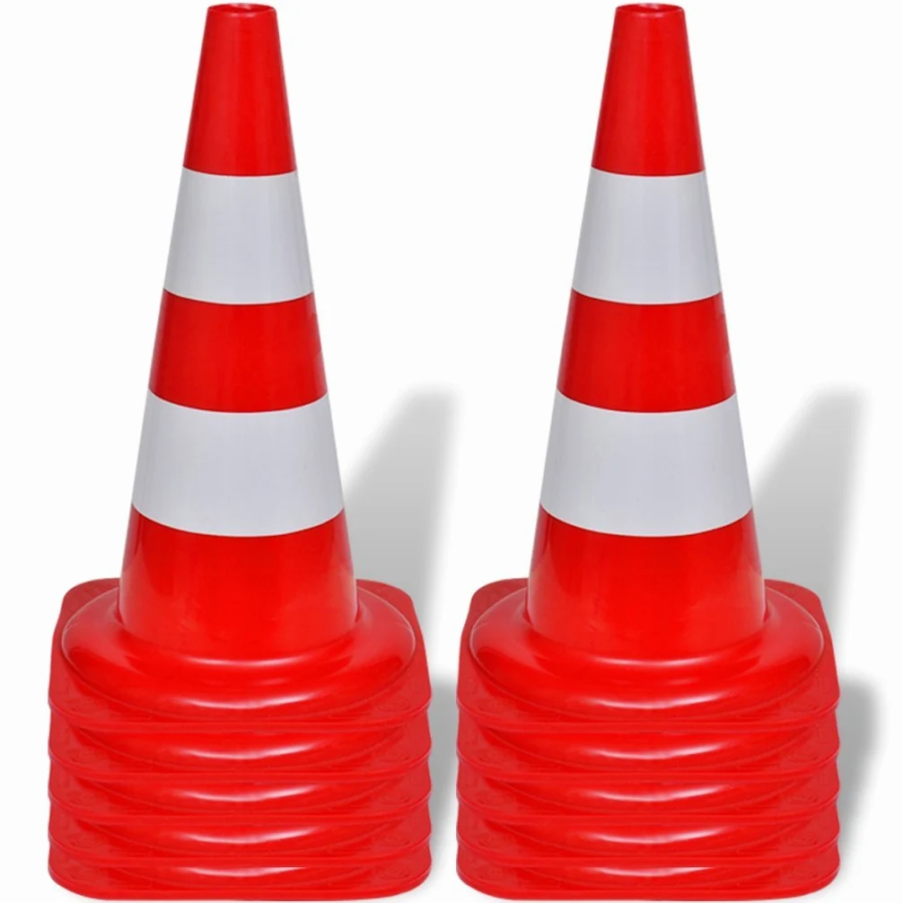 Festnight- Cono de Traffico/Set 10 Coni stradali segnaletici Riflettenti Rosso e Bianco 50 cm