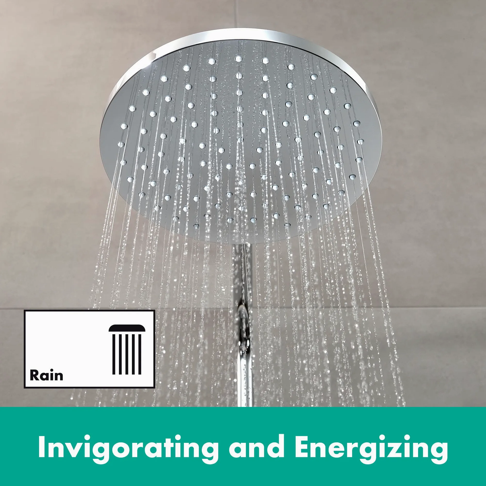 hansgrohe Vernis Blend - Soffione doccia a risparmio idrico max. 7 l/min (EcoSmart), Doccia a pioggia rotondo (205 mm) con 1 getto, con funzione anticalcare, cromo, 26277000