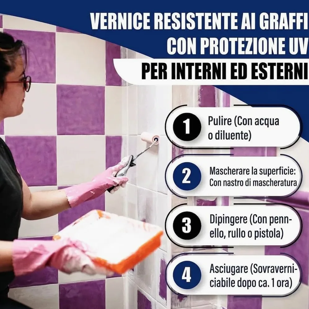 Vernice per piastrelle lucido rosa antico RAL 3014 Rosa Pittura per piastrelle (1 L) Hamburger Lack-Profi