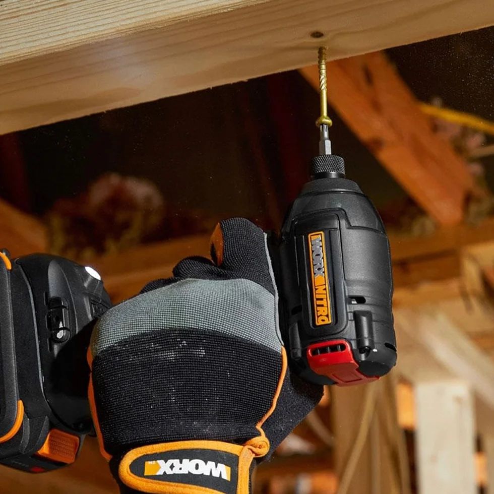 WORX NITRO WX265 Avvitatore a percussione a batteria 20 V, potente motore brushless, 3 livelli di velocità e 2 modalità, coppia di 200 Nm, leggero e compatto