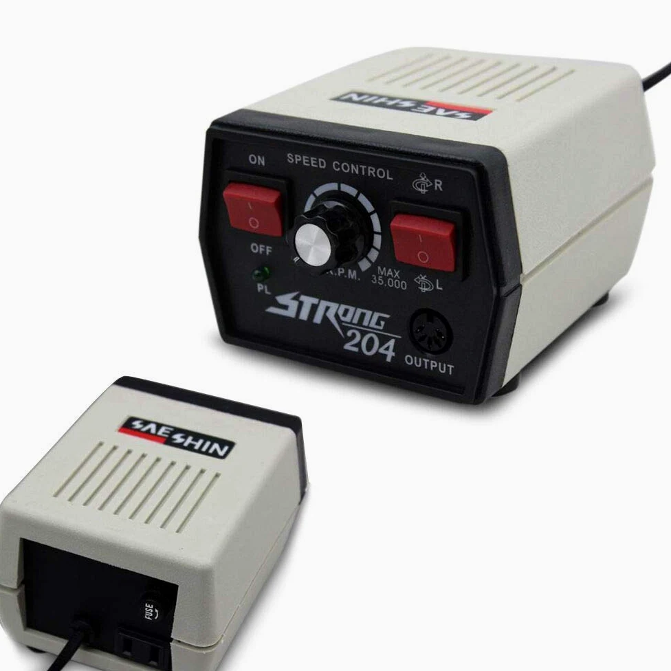 Lucidatrice micro motore Strong 204 + 102 L, 65 W, design compatto, rotazione destra/sinistra, adatta per lavori di precisione