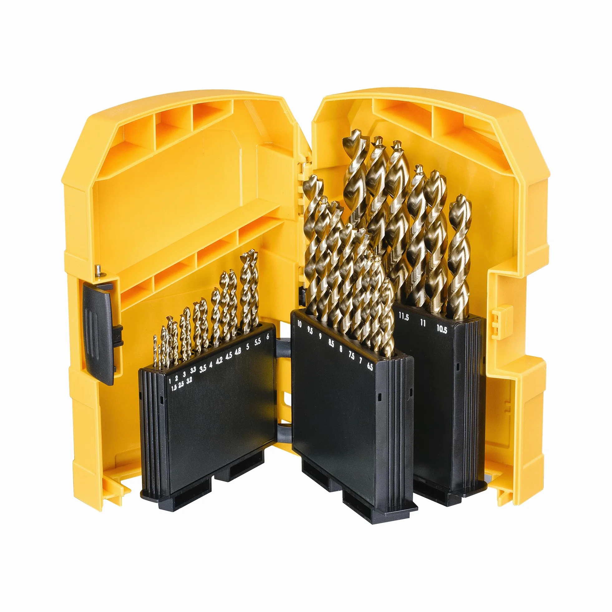DEWALT Set EXTREME 2 HSS-G da 29 pezzi, ideale per la foratura di acciai legati e non legati con una resistenza alla trazione fino a 900 N/mm², DT7926-XJ