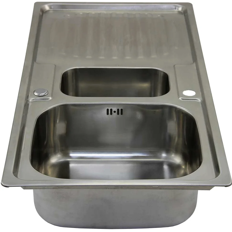 Lavandino da Cucina in Acciaio Inossidabile 105cm x 50cm con Rubinetto Rainbow
