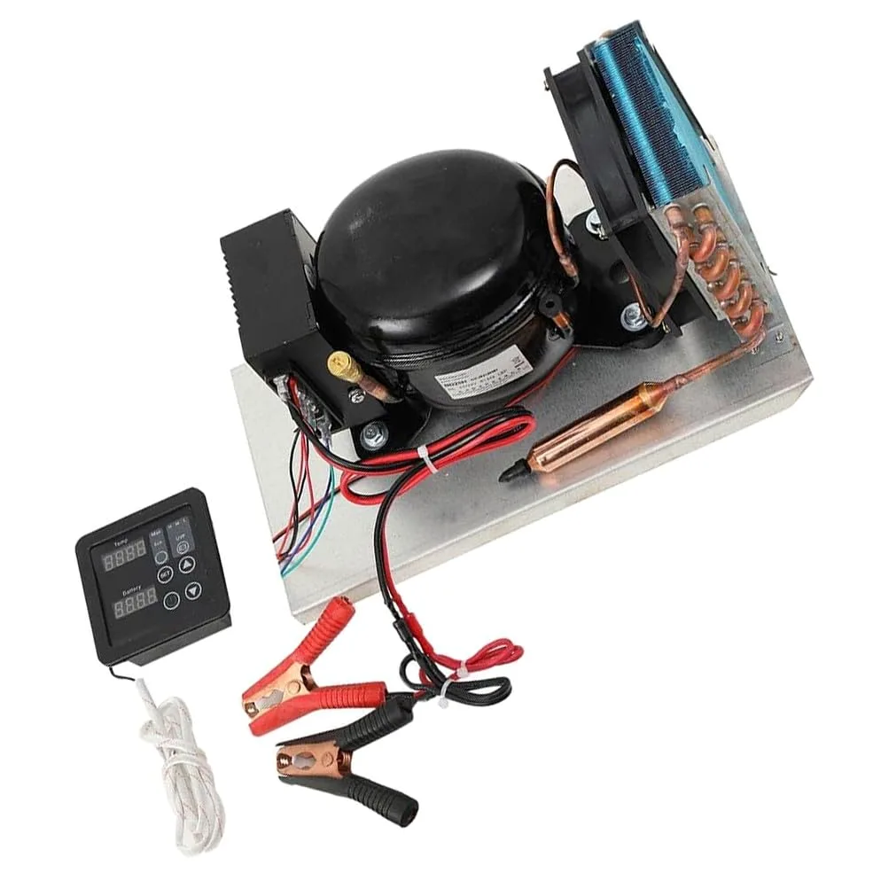 BD25HC Compressore Frigorifero DC | 12-24V con controllo solare della temperatura | Raffreddato ad aria per la refrigerazione automobilistica e nautica | Unità di raffreddamento efficiente