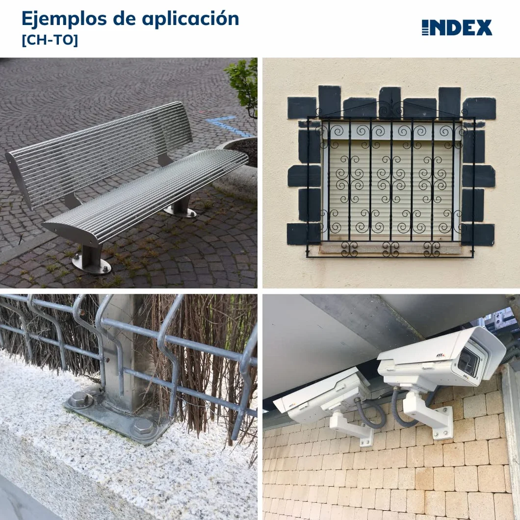INDEX Fixing Systems CH-TO-Set di 100 ancoraggi antigiro per le cariche elevate, rivestimento zincato, Vite autoperforante a 6,8 mm, ACHT10L
