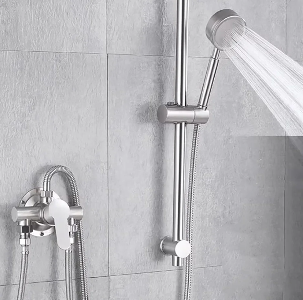 Miscelatore monocomando per doccia, miscelatore per doccia a parete, rubinetto doccia in acciaio inox, valvola di controllo dell'acqua fredda e calda