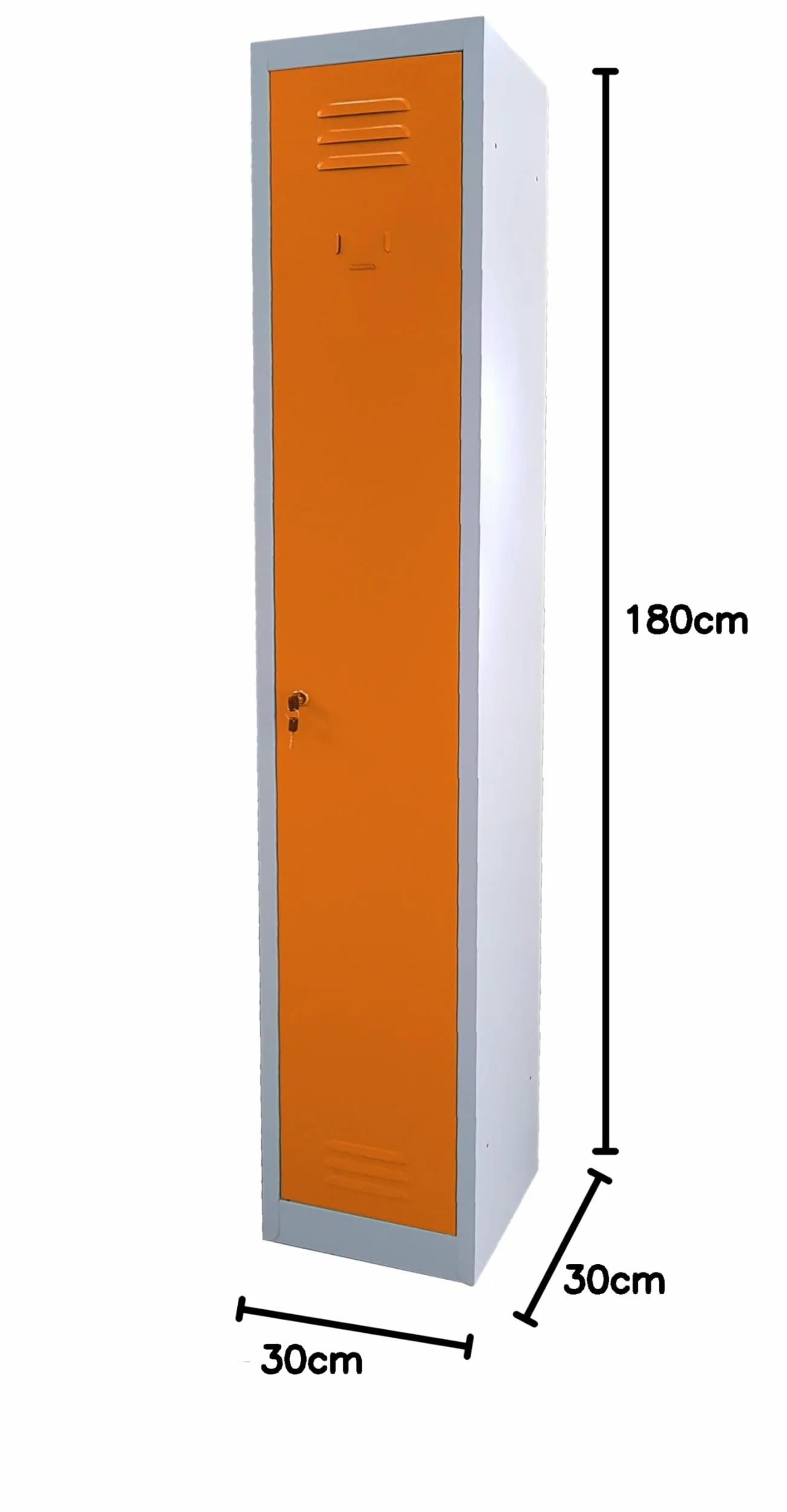 Armadio Armadietto spogliatoio in metallo SLIM SALVASPAZIO dim.cm.30x30x180h anta Arancione