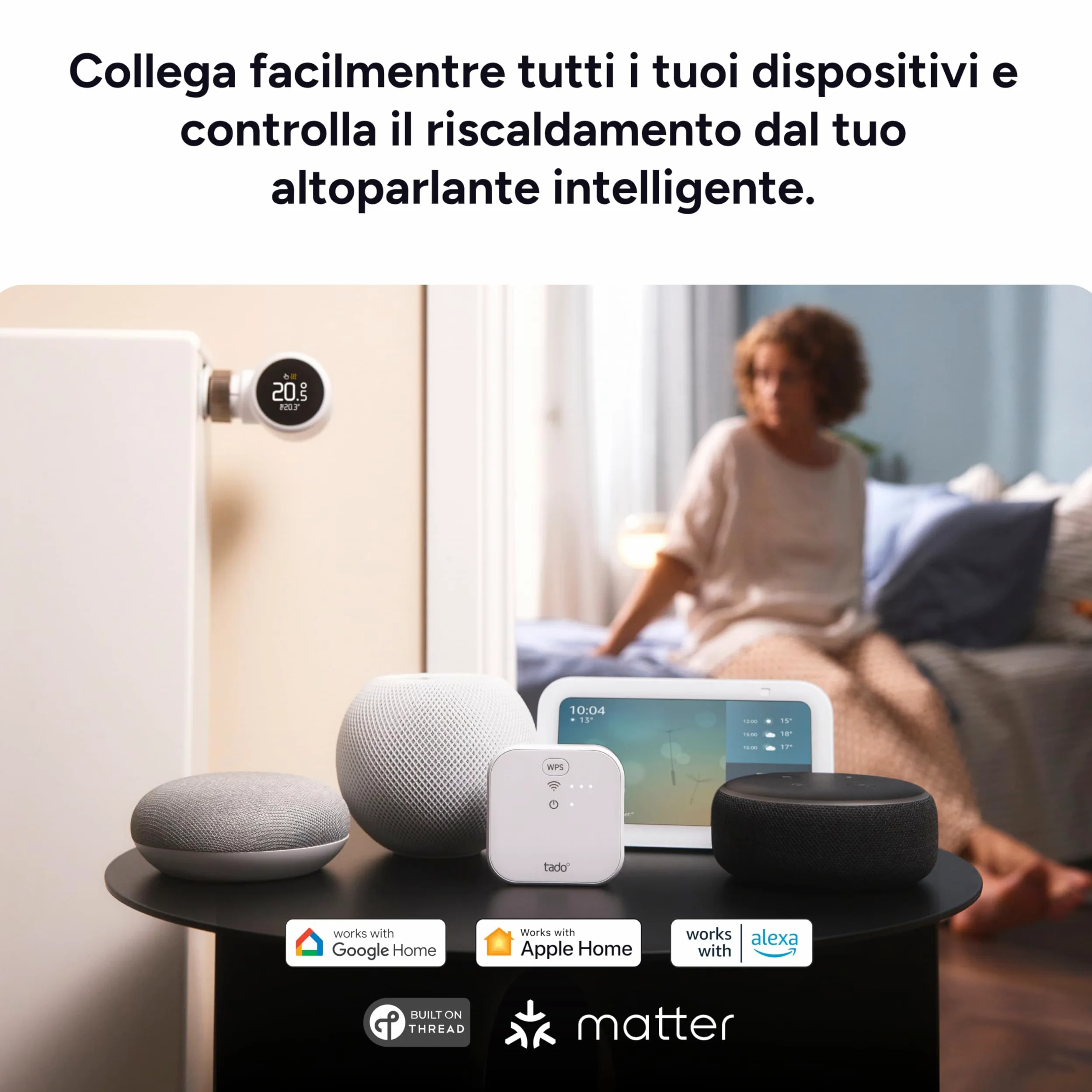 tado° termostato intelligente X, controllo del riscaldamento tramite app e smart speaker (Alexa, Siri, Google Assistant), installazione fai da te