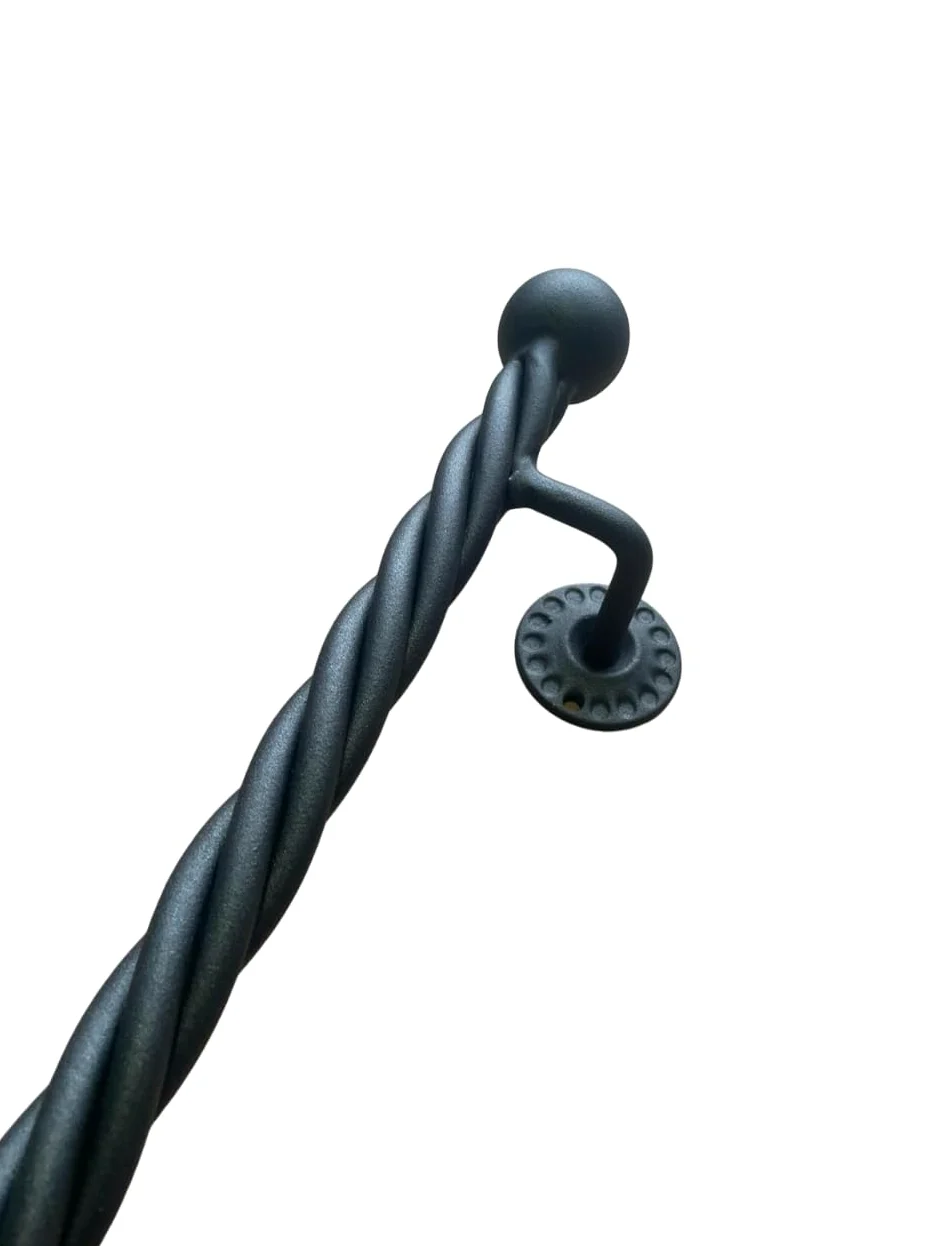 FERMEG Corrimano Liberty diam. 30 mm in ferro con finitura"antracite" | Corrimano in ferro battuto made in Italy | Prodotto fai da te | ideale per uso interno ed esterno (Antracite, 50 cm)
