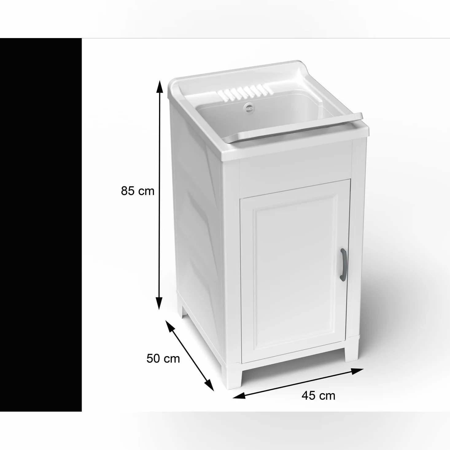 Mobile CM.45X50 Kit Lavatoio In Resina E Pvc, Bianco