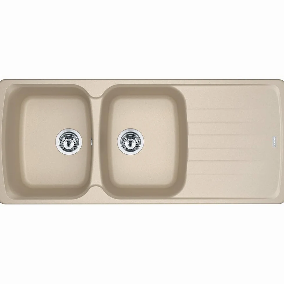 Franke - Lavello a due vasche con gocciolatoio AZG 621 finitura avena da 116x50cm