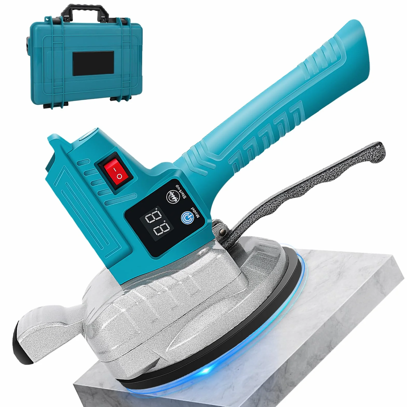 Dispositivo di vibrazione per piastrelle Maki-ta18V, macchina vibrante per piastrelle, 6 livelli di velocità regolabile, ventosa da 15,5 cm, capacità 100 kg, adatto per 47 x 47 pollici e sotto