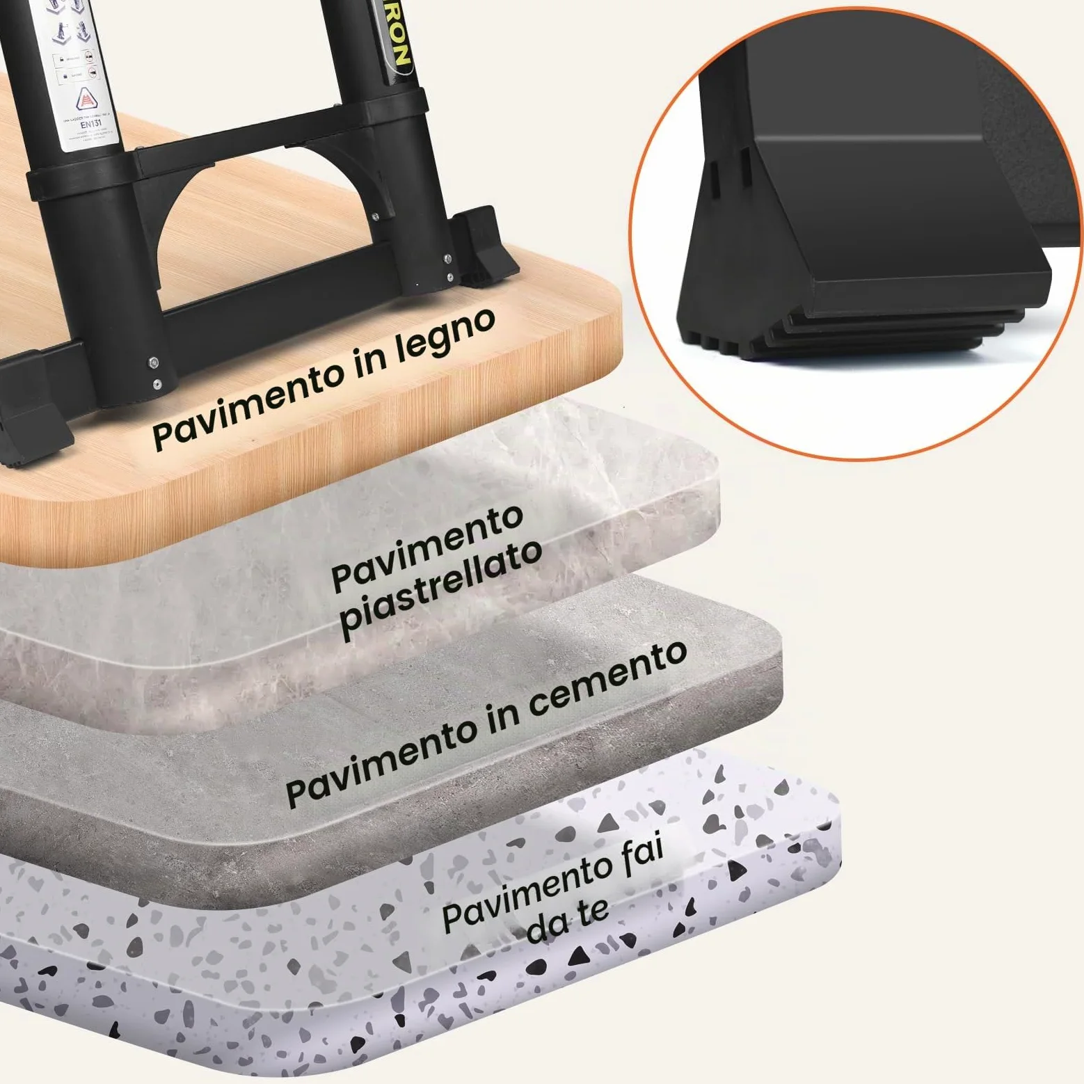 Scala telescopica in alluminio 4,4M allungabile pieghevole antiscivolo in alluminio di alta qualità scala multiuso