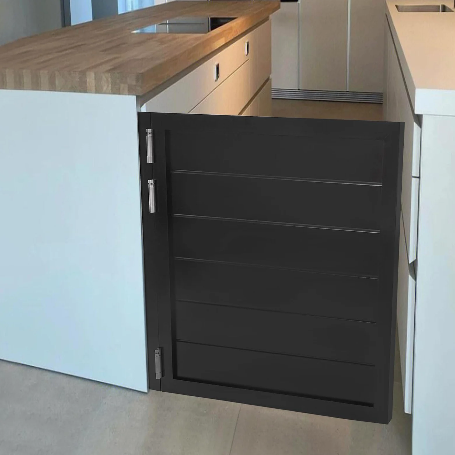Porta da salone oscillante da caffè, porta basculante, in legno massiccio, porta a battente per interni, 90 x 90 cm, porta a battente singolo, porta decorativa interna per dispensa (nero)