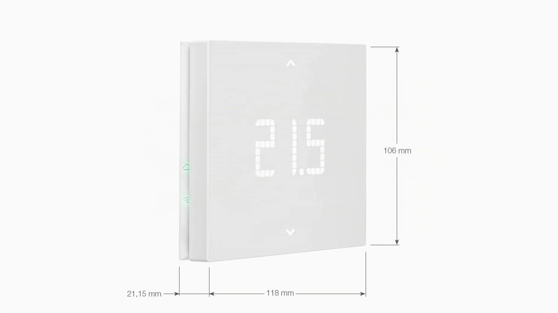 Vimar 02912 Termostato WiFi, compatibile con assistenti vocali Alexa e Google, riscaldamento e condizionamento ON/OFF e PID, gestione locale e da App View, Bluetooth, retroilluminazione LED