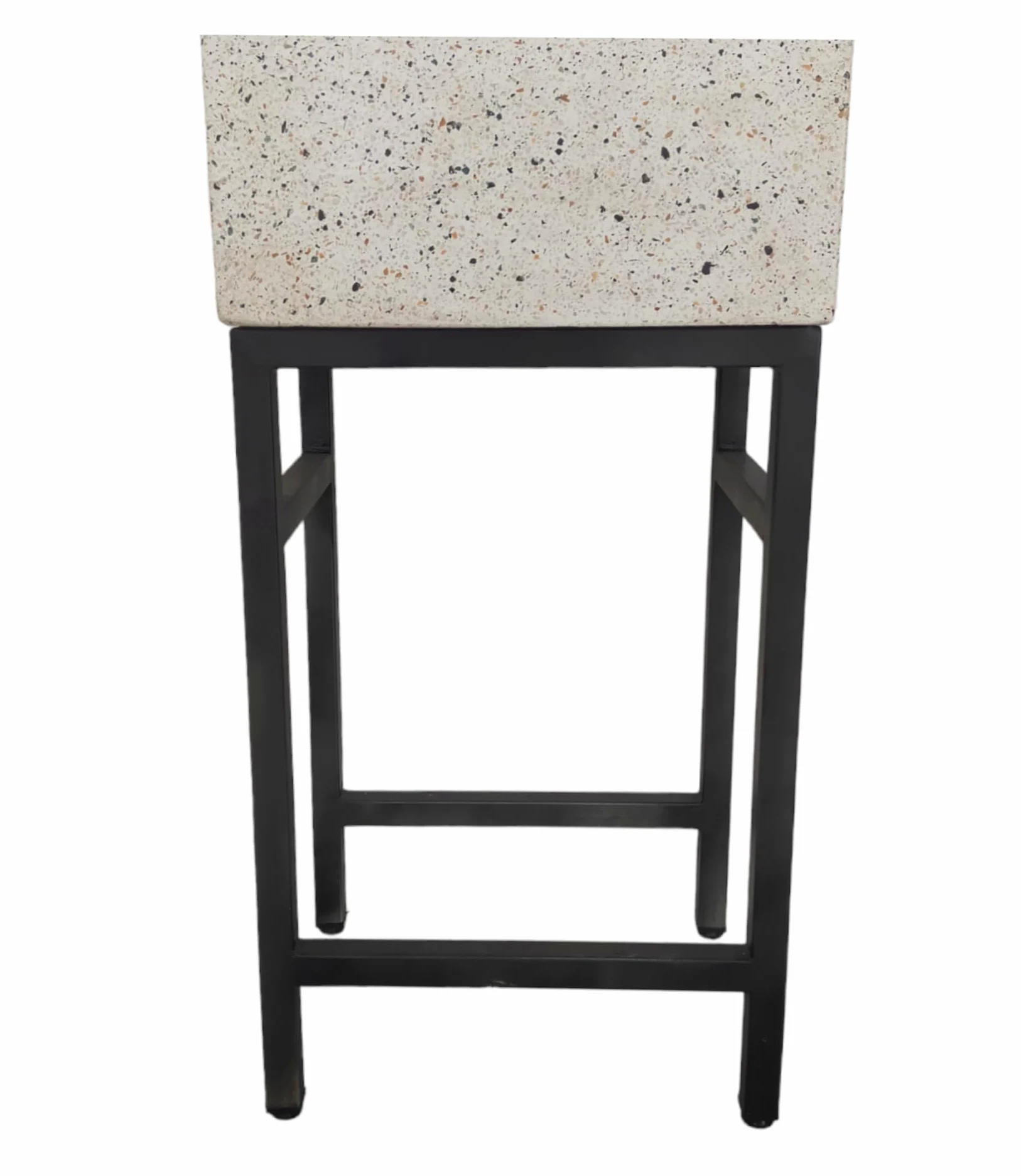 LAVANDINO DA ESTERNO IN GRANIGLIA DI MARMO MULTICOLOR 45 x 35 x H87 CM, CON STRUTTURA IN FERRO ZINCATO E VERNICIATO