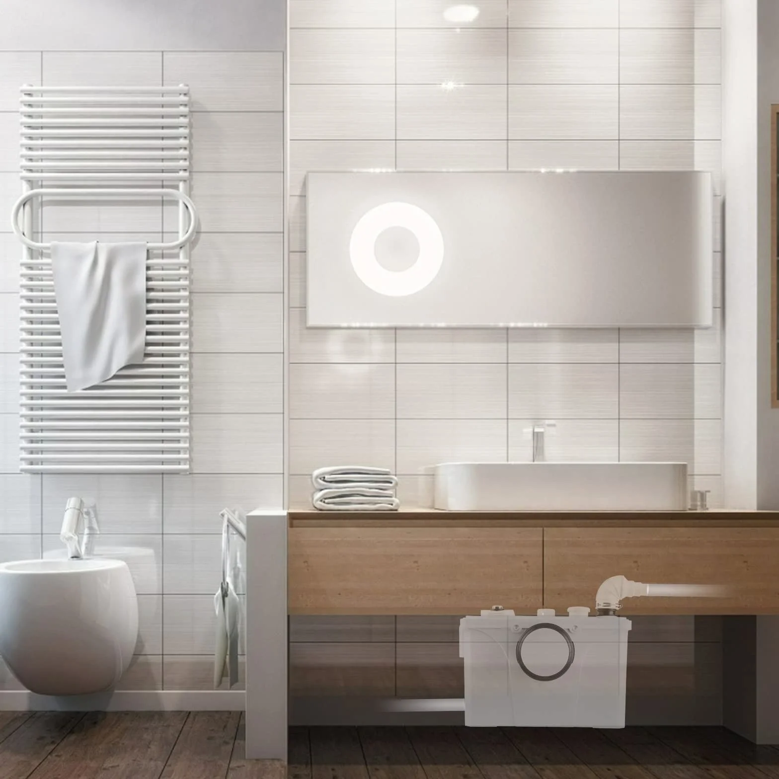 Sonnewelt Sistemi di sollevamento da 700 W, 190 l/min, pompa per acqua sporca, pompa per feci con 4 ingressi, pompa domestica per doccia, vasche da bagno, lavabo, lavatrice lavastoviglie
