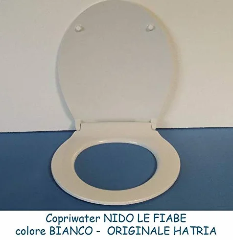 Hatria Copriwater Nido - Le Fiabe Originale con sgancio rapido per Pulizia del Sanitario - RALLENTATO termindurente Bianco