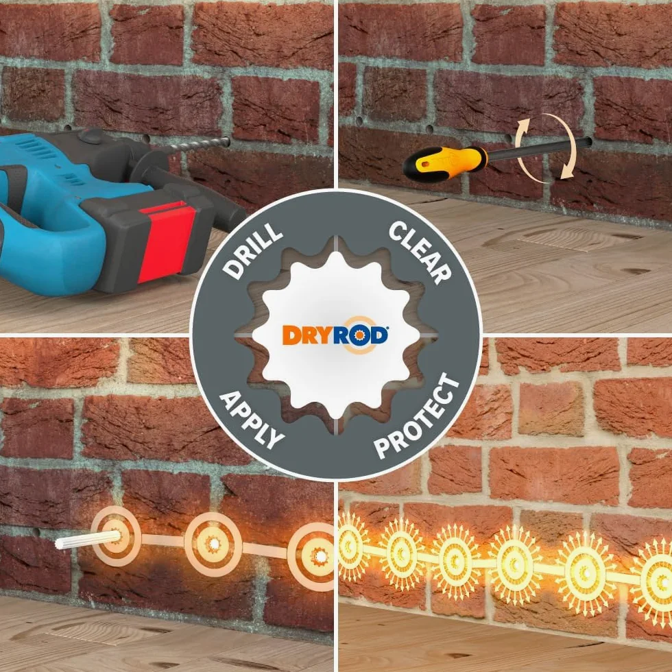 Dryrod Kit - (Kit da 12 metri): Tutto ciò che serve per trattare l'umidità di risalita - Trattamento approvato dalla BBA