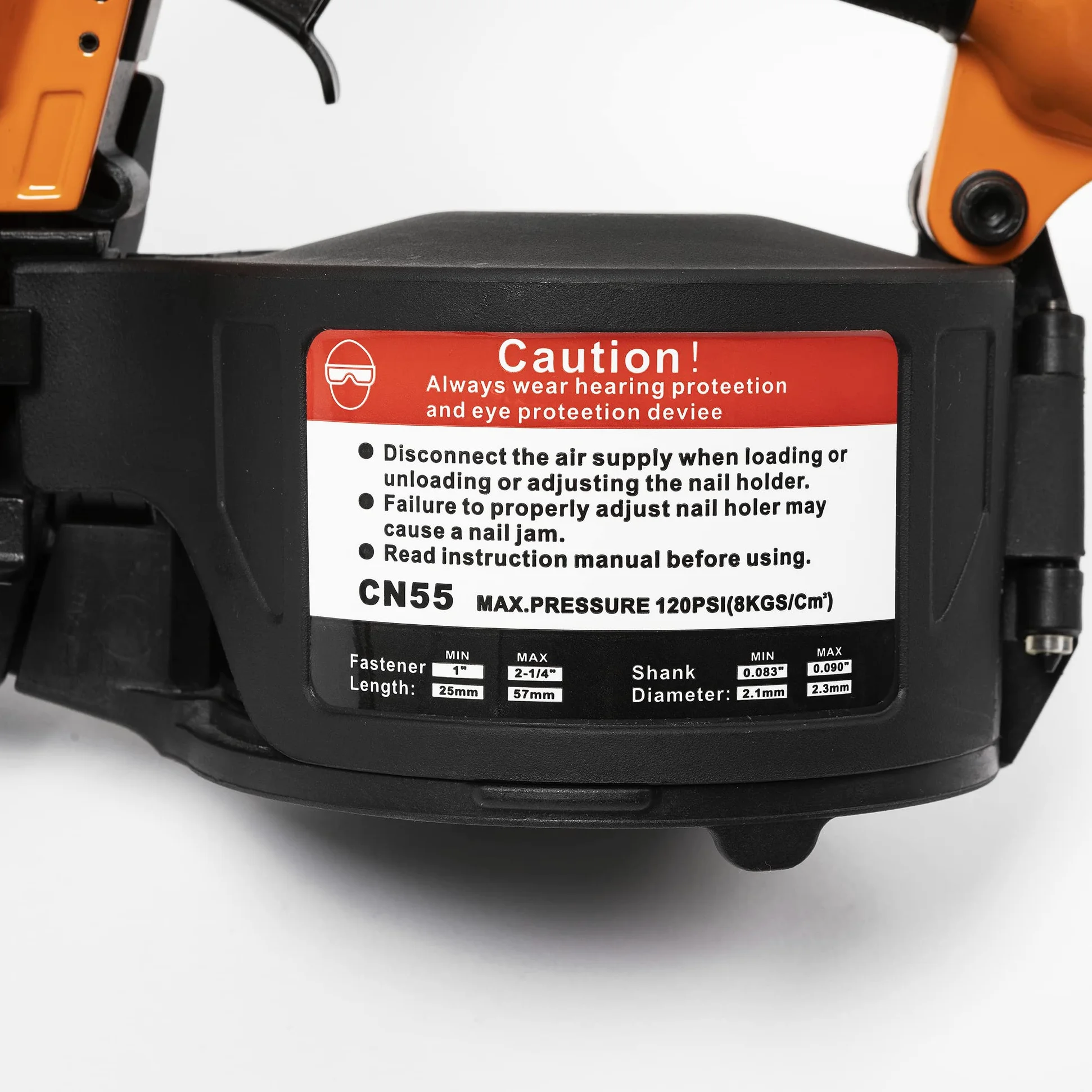 CN55 Chiodatrice pneumatica a bobina, pistola per chiodi a bobina da 1 pollice a 2-1/4 di pollice a 15 gradi Chiodatrice per recinzioni a tiro rapido Chiodatrice pneumatica per cornici a bobina
