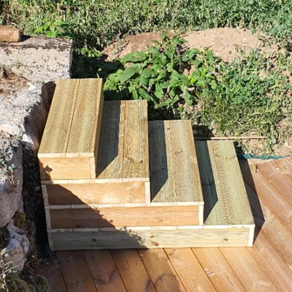 Gradino modulare,Gradino in Legno per accedere ad una Porta o per creare una Scala- Vinuovo - 2 tavole 29 cm l160 cm h17cm