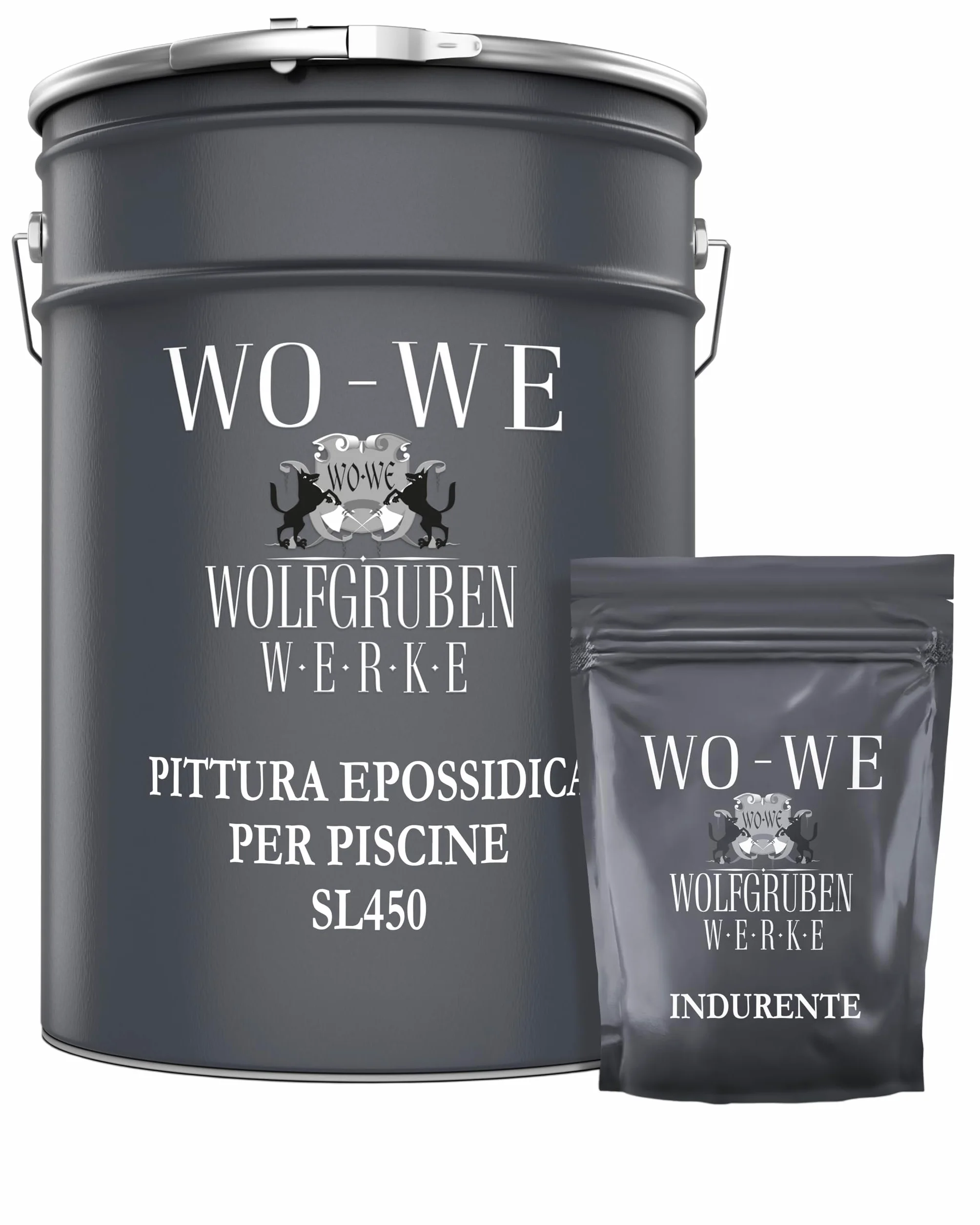 WO-WE Pittura per Piscina Vernice bicomponente Resina epossidica RAL 5012 sim. Blu Luce - 10KG