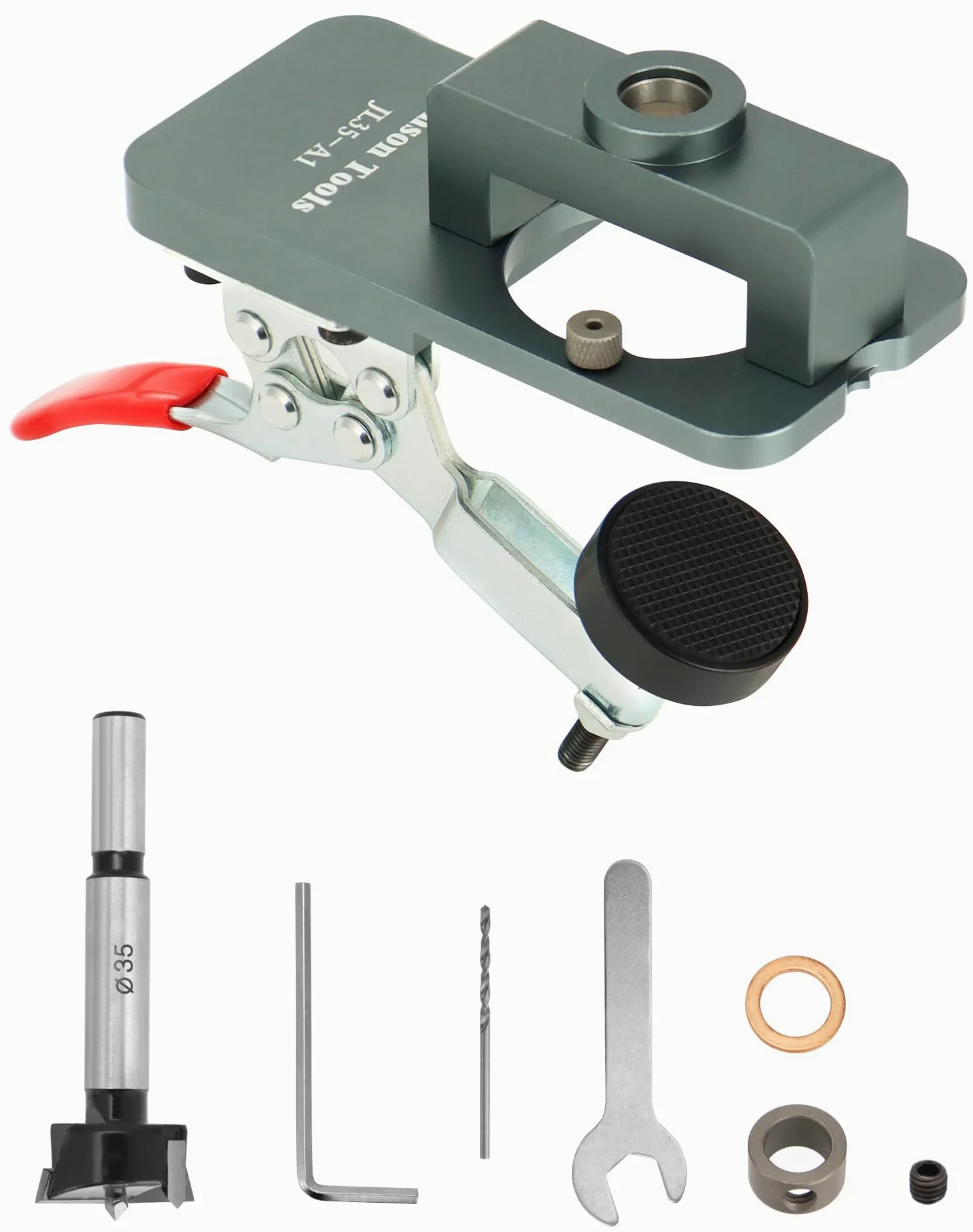 QWORK® Dima per cerniera 35mm apri foro, Perforatrice per cerniera per armadio, Localizzatore guida per trapano