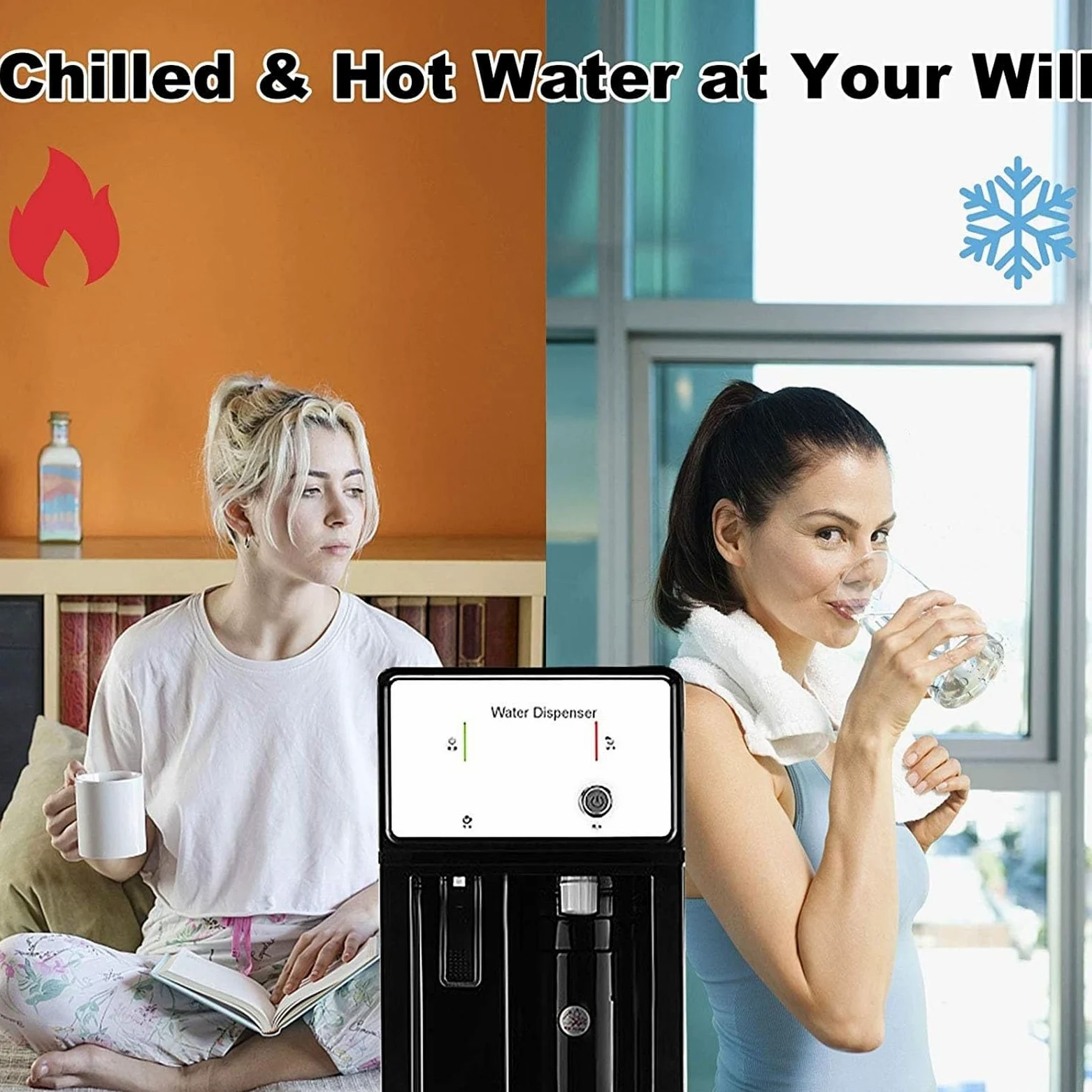 8pcs Refrigeratore d'acqua a caricamento inferiore con spia luminosa for bottiglia vuota for uso domestico e in ufficio - Distributore di acqua calda e fredda