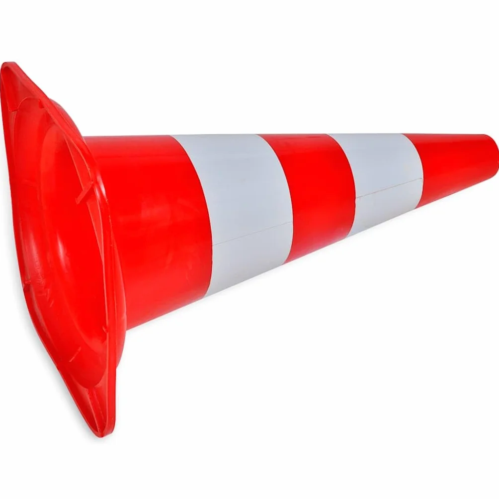 vidaXL 10x Coni Stradali Segnaletici Riflettenti Rosso e Bianco Spartitraffico