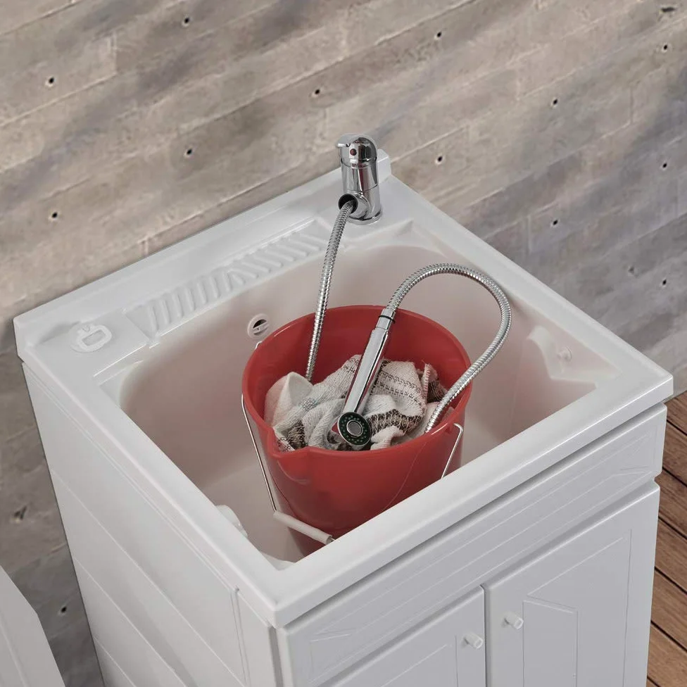Mobile lavatoio in Resina, ideale per esterni e interni, 45x50-50x50-45x60-60x50-60x60, COMPLETO di asse lavaggio e kit sifone + piletta (60x60)
